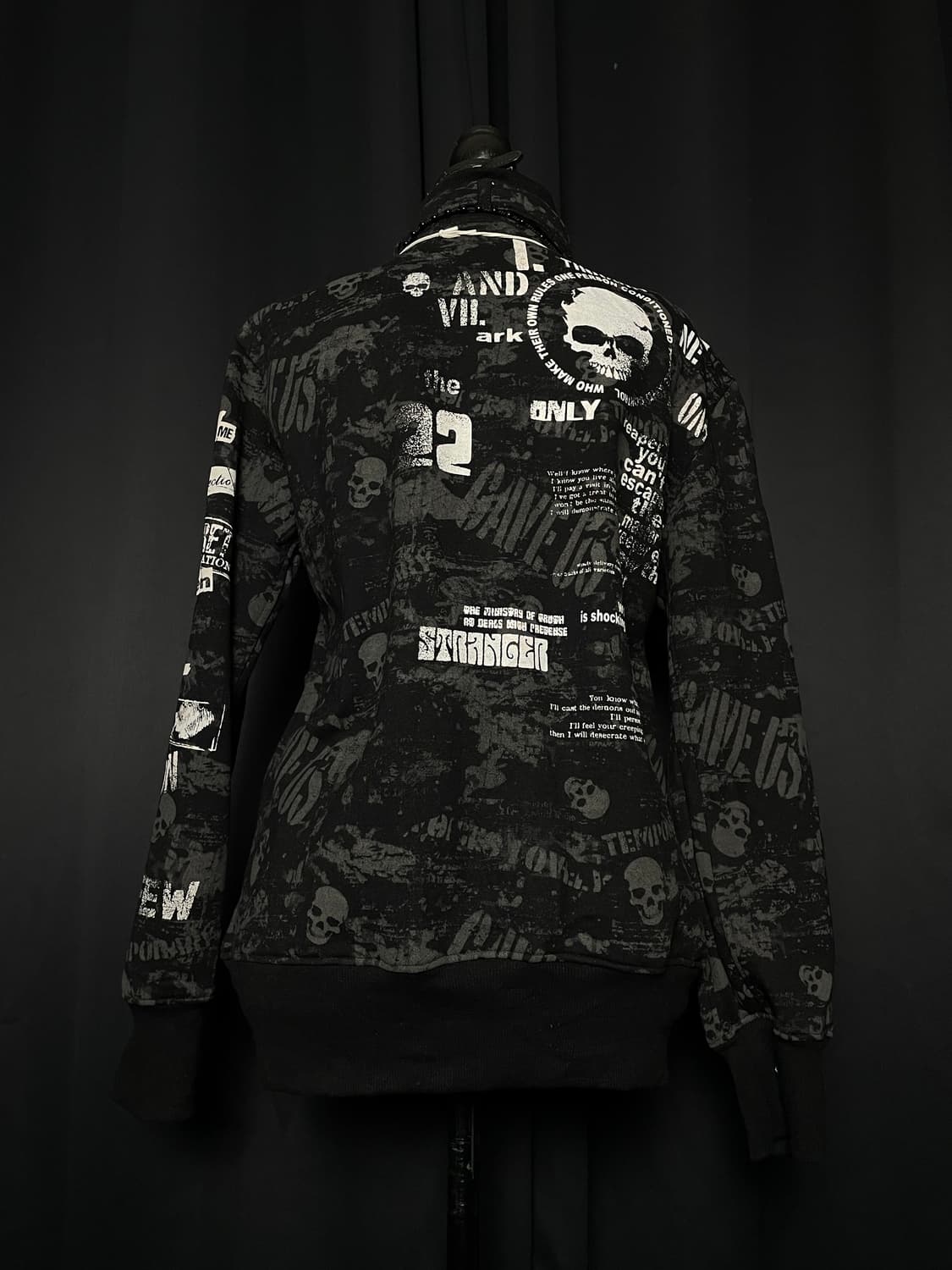 JPN 펑크 스컬 해골 프린팅 버클 넥 자켓 상품이미지9