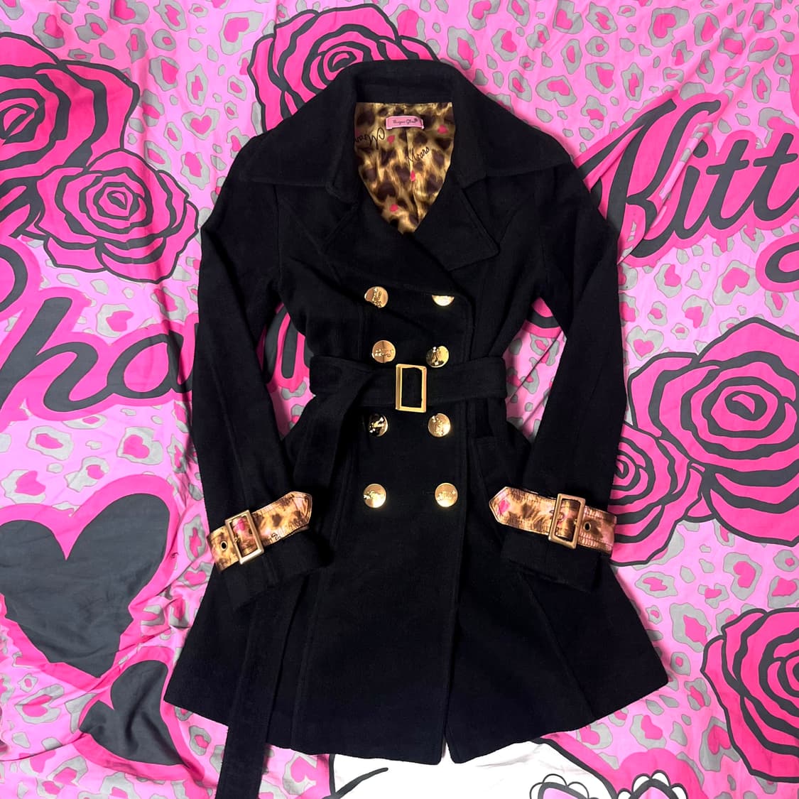 MA*RS마즈 금장 하트 레오파드 벨티드 코트 히메오네갸루 핀터대장y2k 상품이미지1