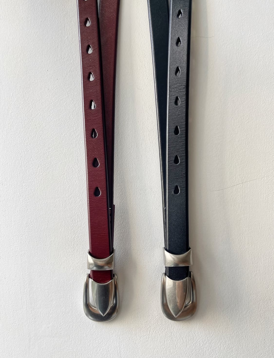2cm 소가죽 빈티지 실버팁 벨트 (2color) 상품이미지1