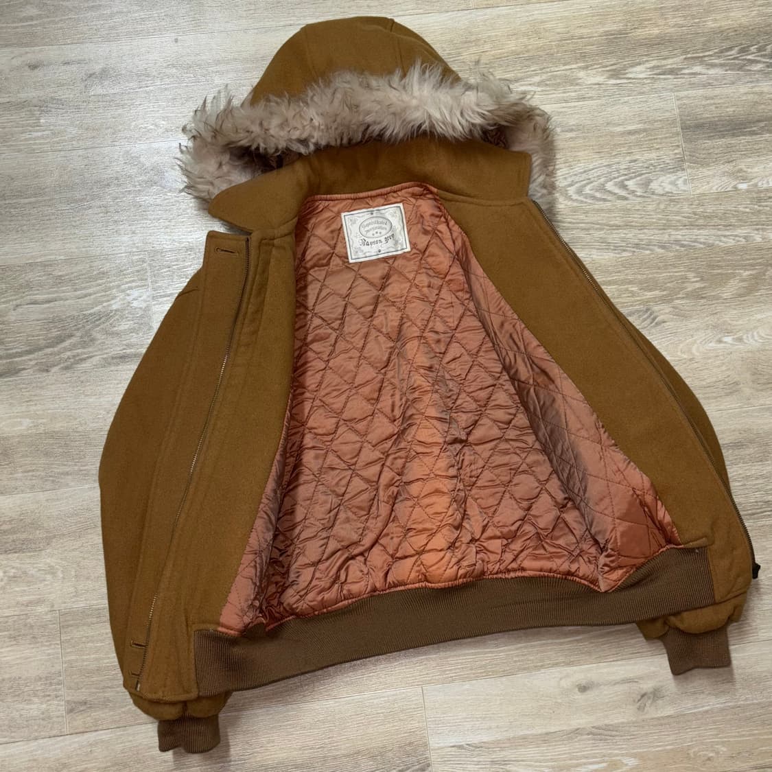 Mayson Grey Wool Bomber Jacket 후드 퍼자켓 상품이미지5