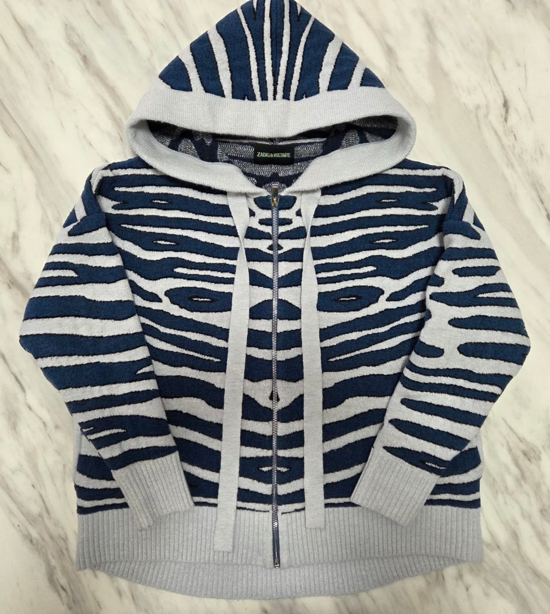 자딕앤볼테르 여성 지브라패턴 니트 후드집업 상품이미지1