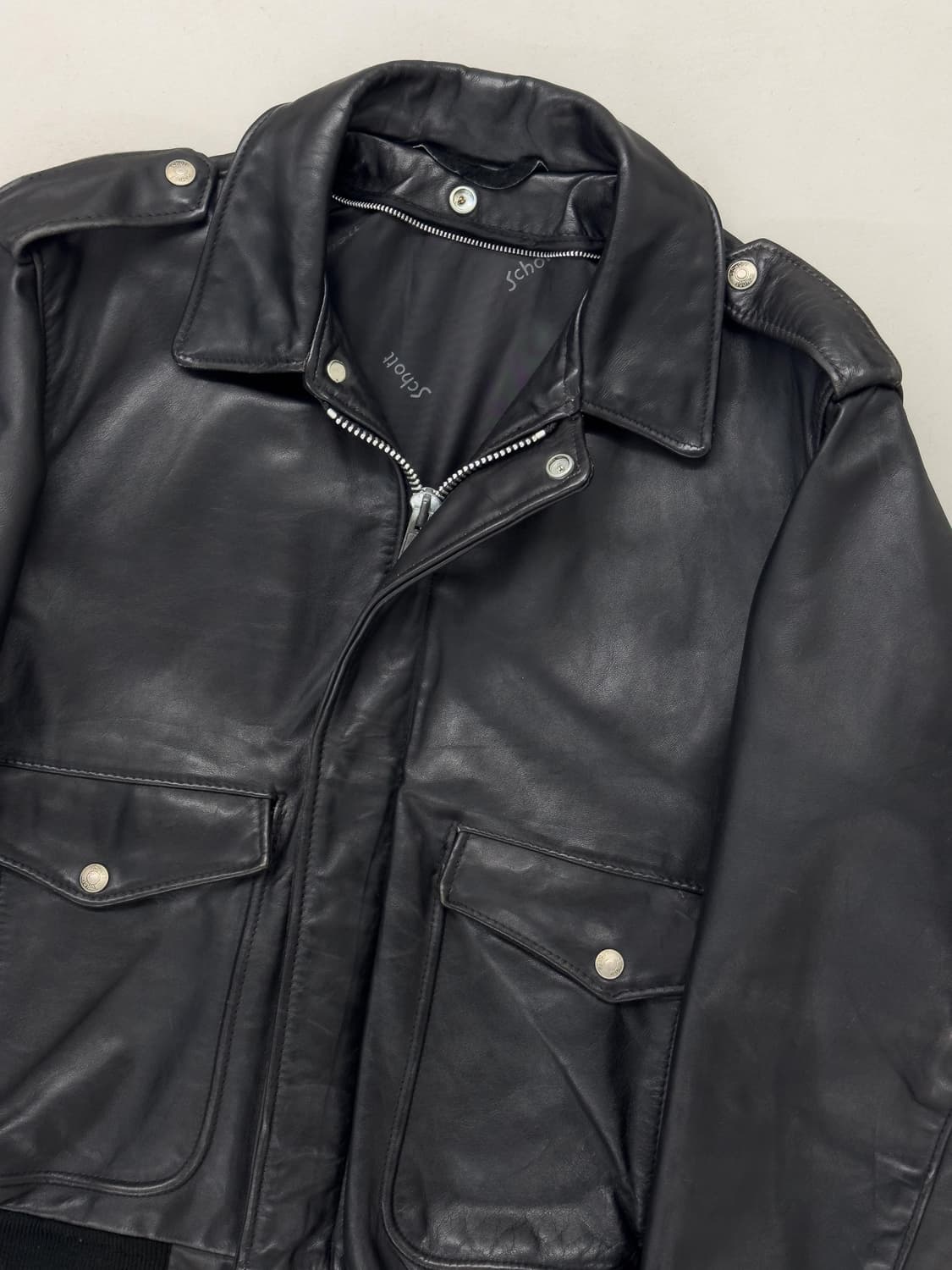 Schott 쇼트 A-2 레더 자켓 상품이미지3