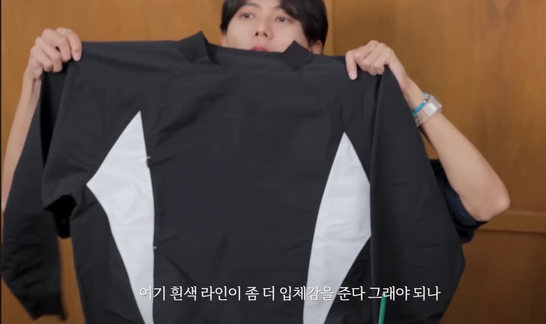 [M] 주우재 착용 팬암 져니 우븐 크루 3506 블랙 상품이미지5