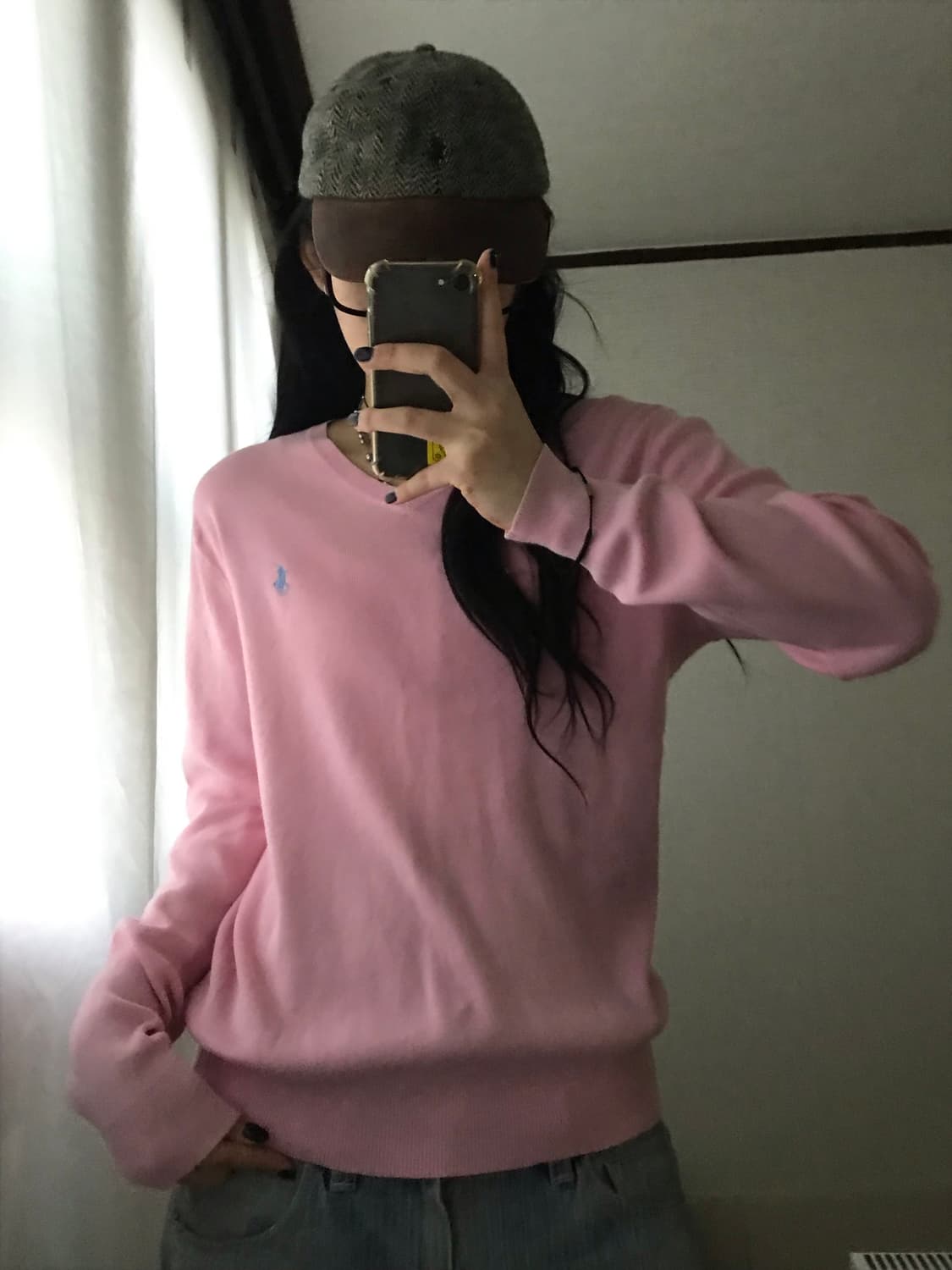 폴로 연핑크 니트 상품이미지7