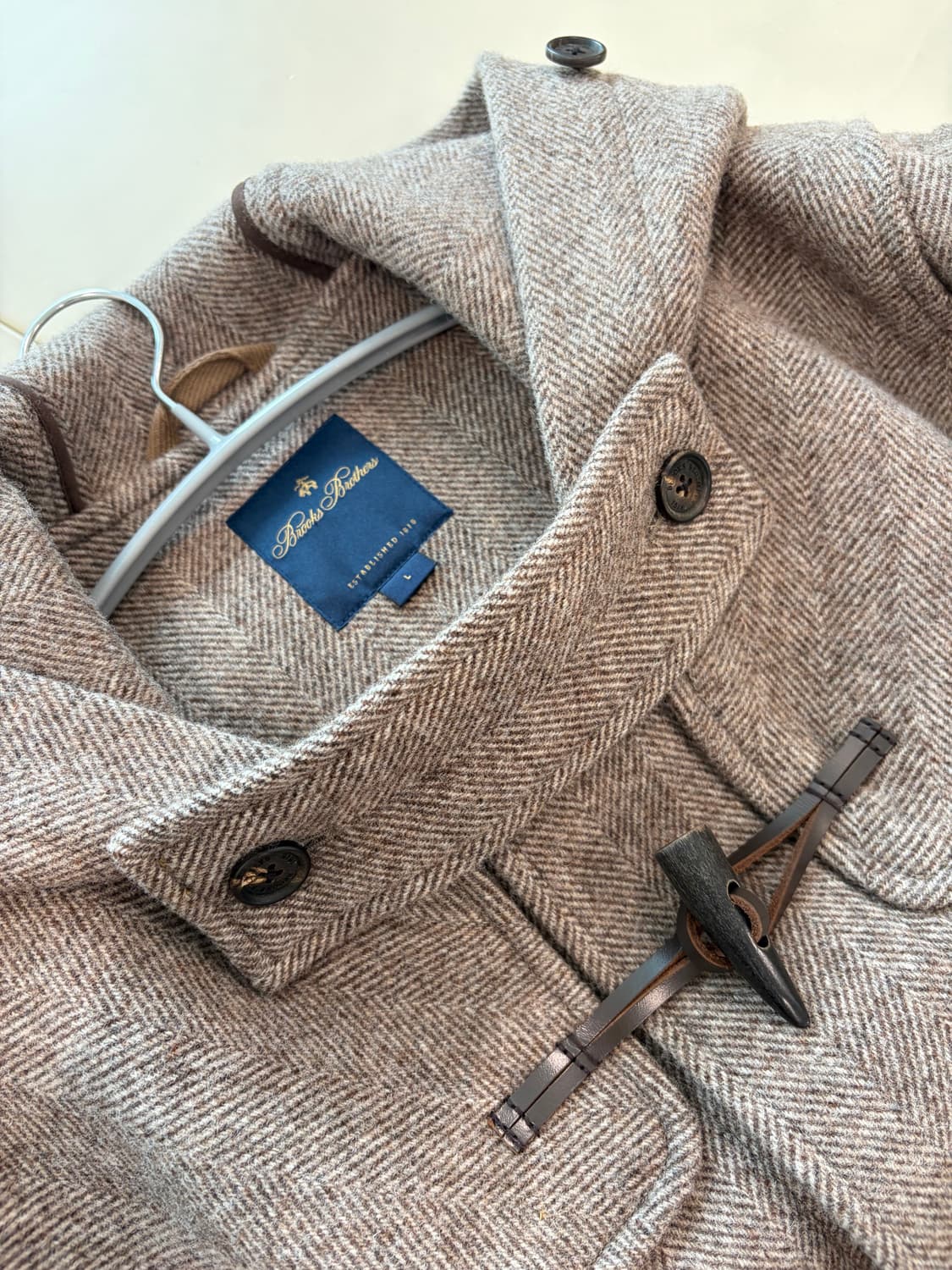 브룩스브라더스 울 헤링본 더플코트 L(100-105) 상품이미지2