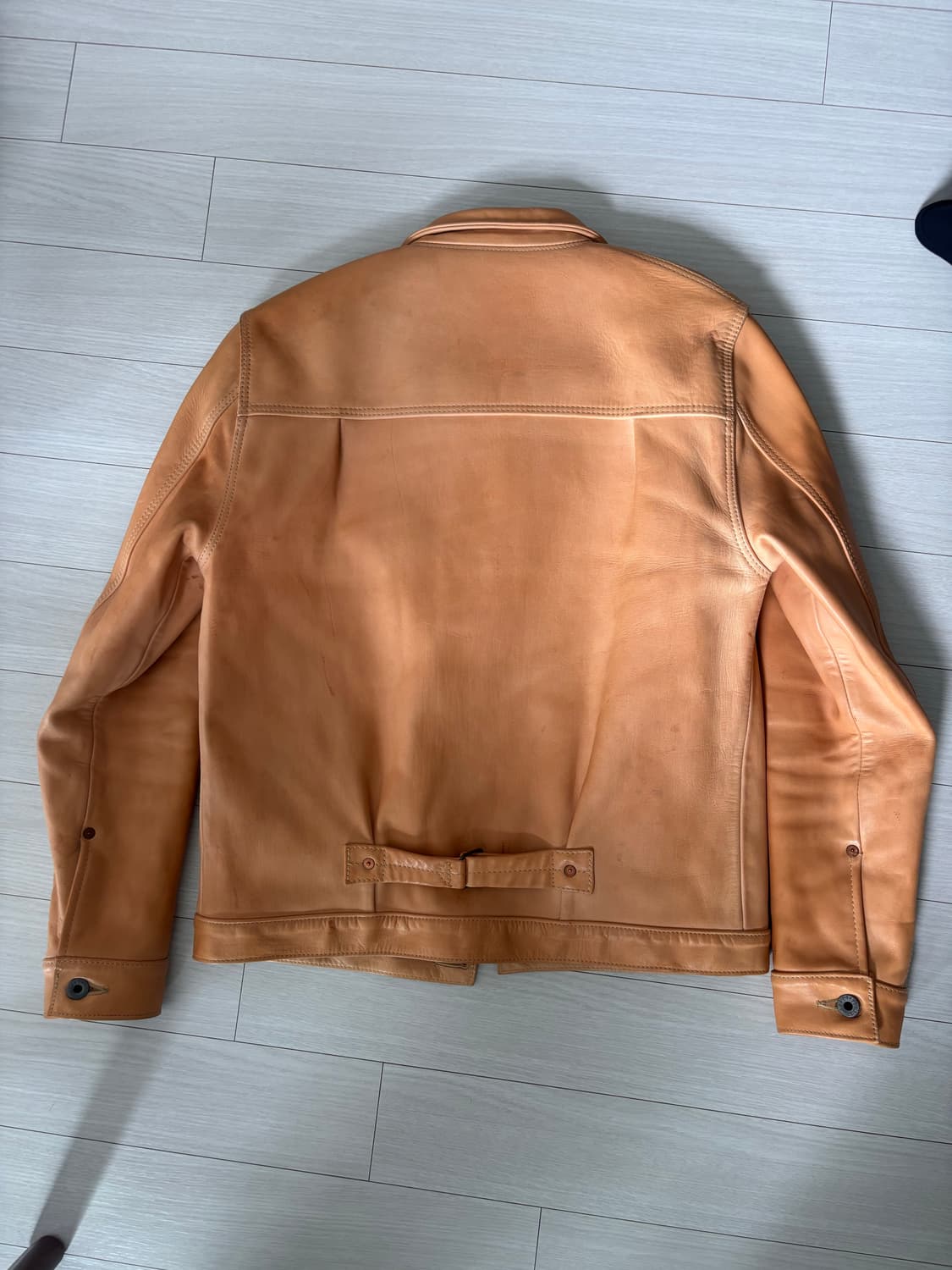 (40size) 하이라지레더 말가죽 트러커 자켓 상품이미지4