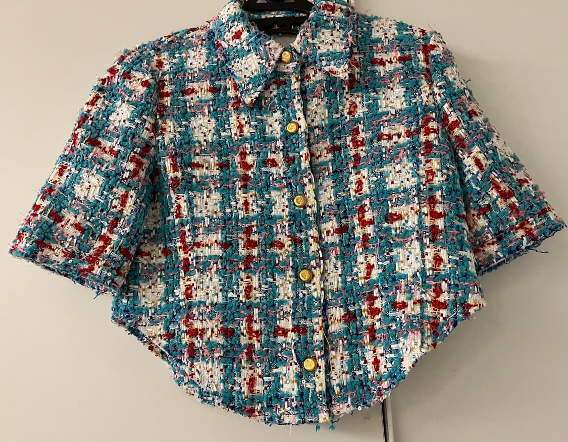 잉크(EENK) 트위드 반팔 크롭자켓 상품이미지1