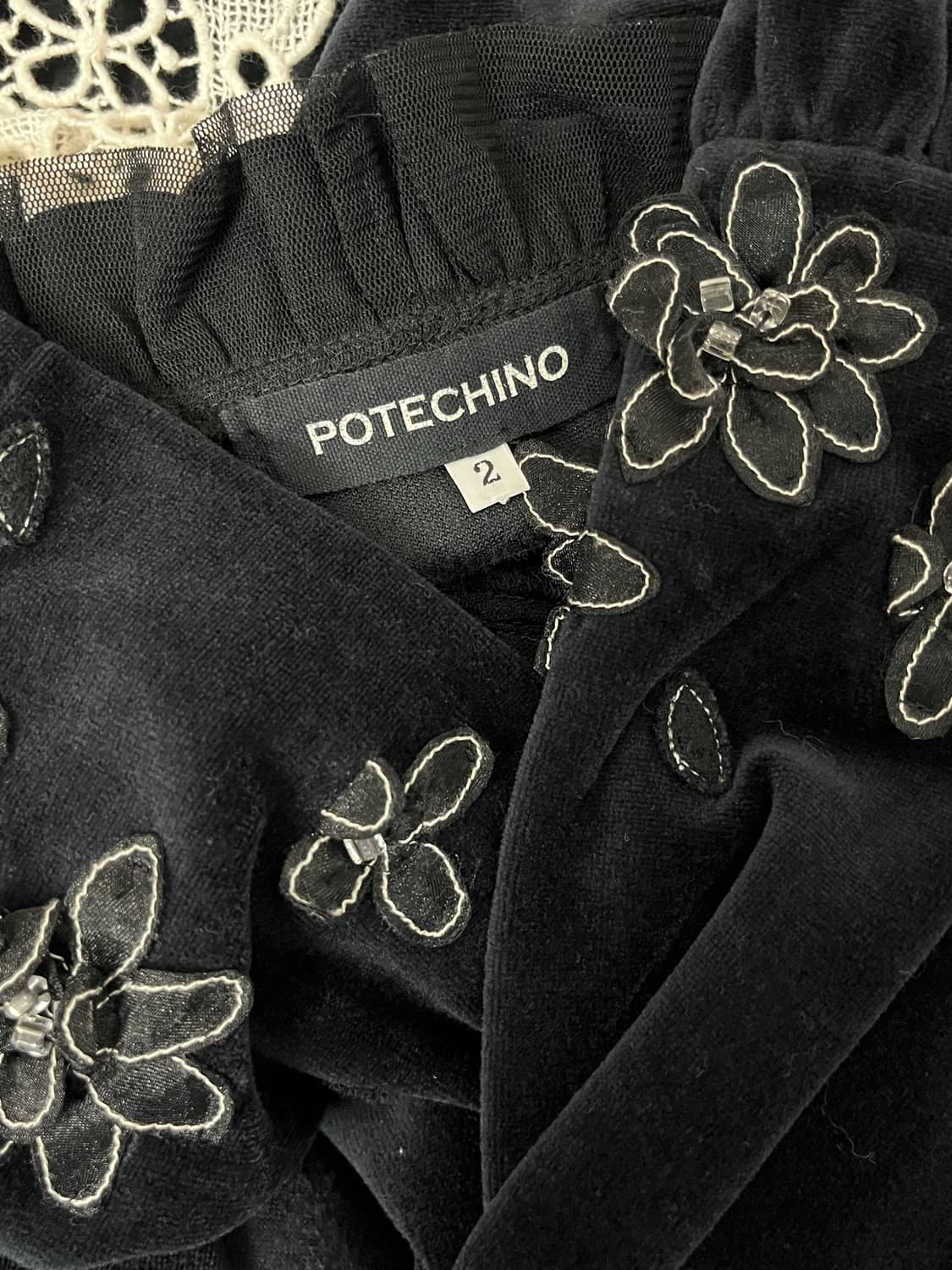 POTECHINO 블랙 벨벳 볼레로 상품이미지6