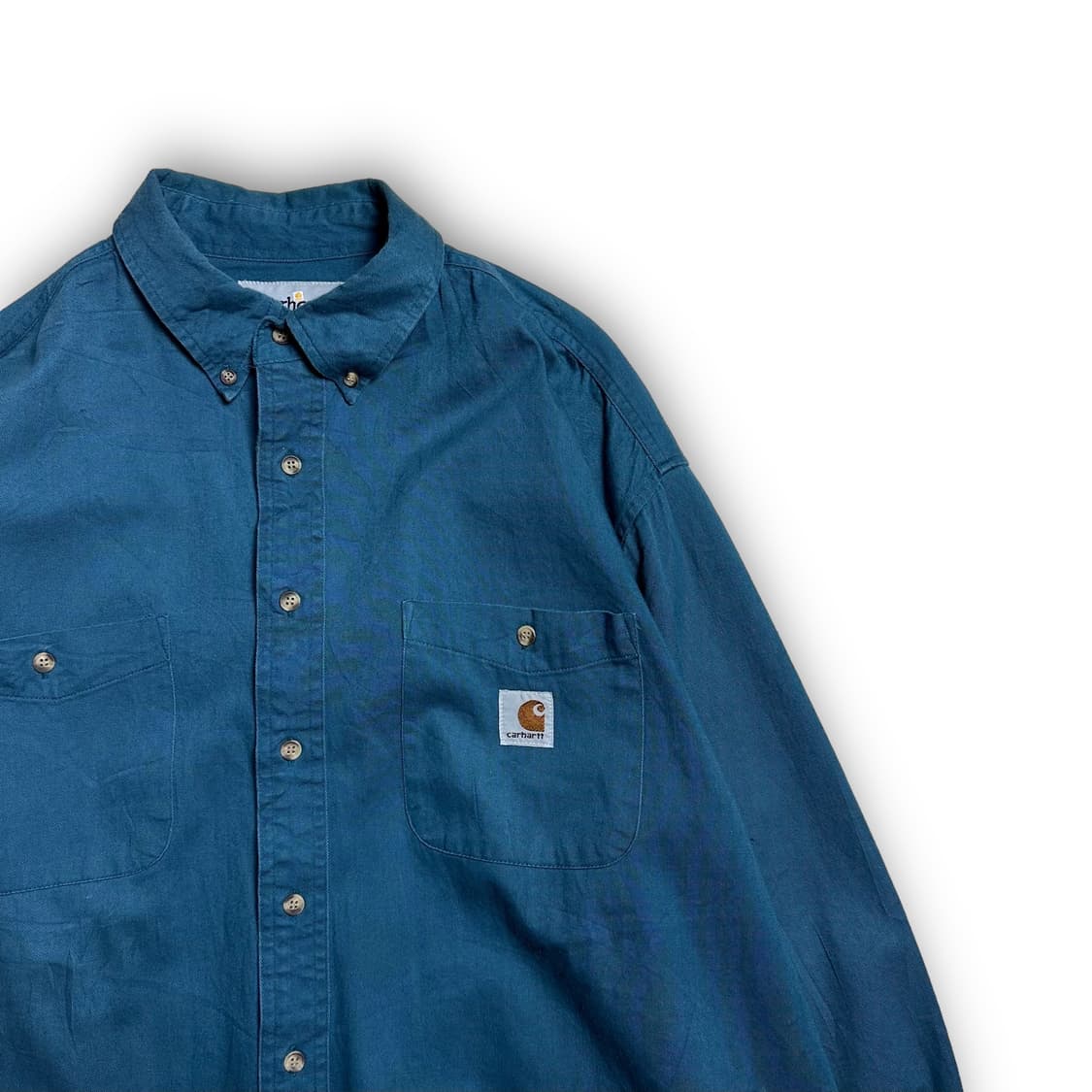 칼하트 스몰로고 청록 긴팔셔츠 상품이미지1