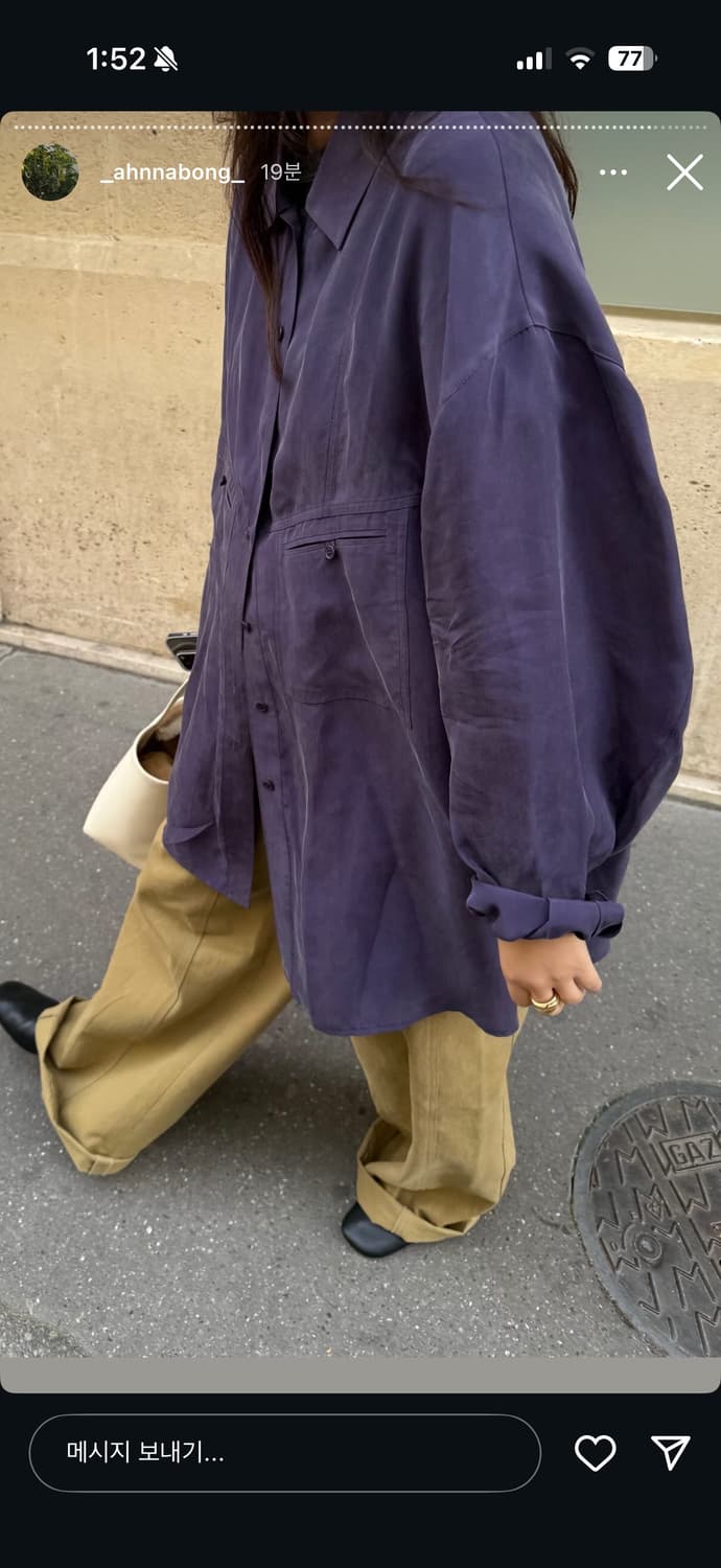 에토스 큐프라 블라우스 퍼플 상품이미지5