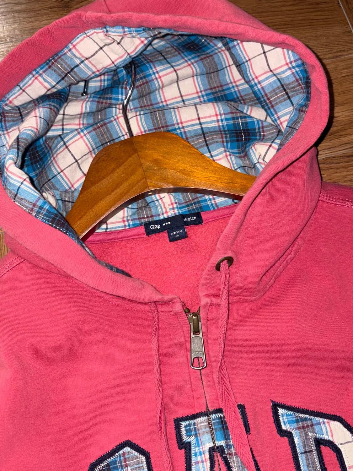 GAP 체크 키치 로고 후드집업 상품이미지8