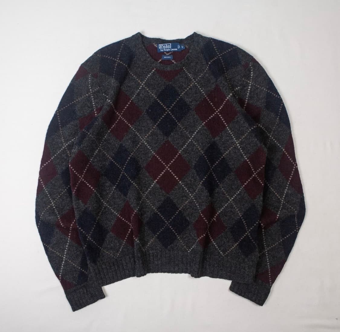 폴로 랄프로렌 아가일 울 니트 스웨터 상품이미지1