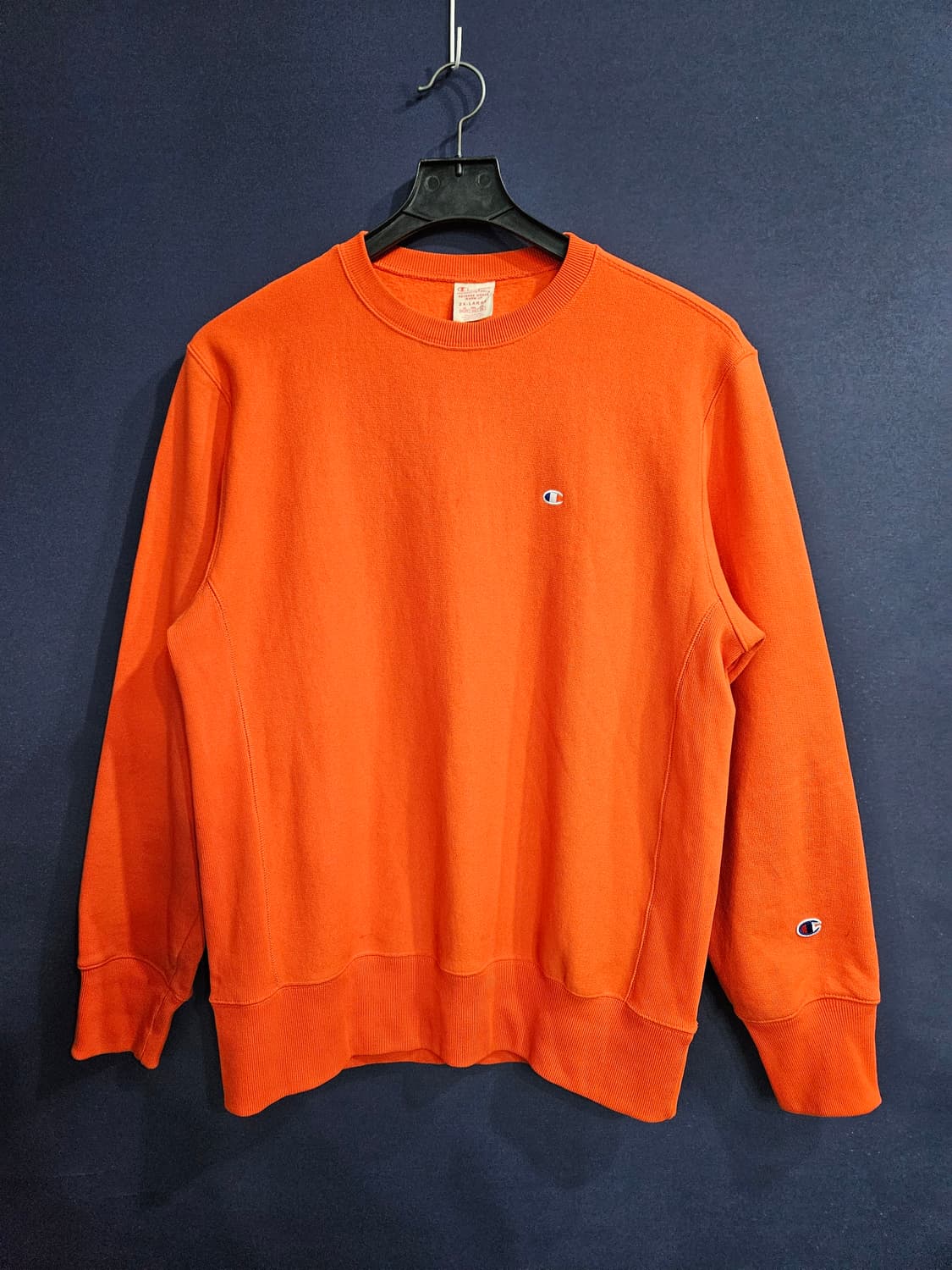 챔피온 오렌지컬러 남성 110 기모 맨투맨  상품이미지1