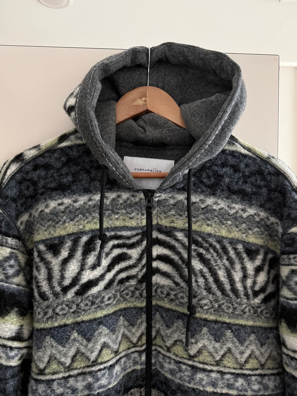 커스텀멜로우 에스닉 부클 후드 집업 상품이미지1