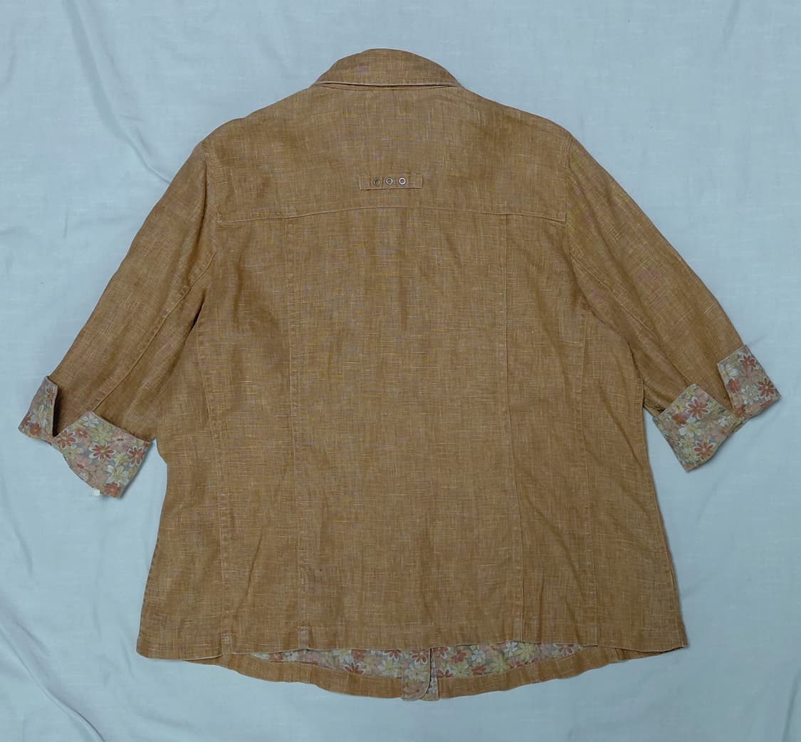 [M] 실크 앤 로드(SILK & ROAD) 린넨 플라워 배색 셔츠 자켓 상품이미지9