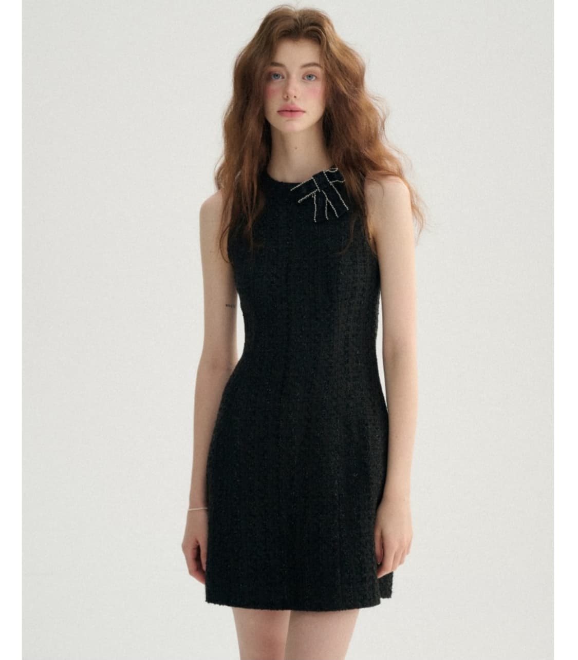 Sincethen 신스덴 슬리브리스 트위드 미니 원피스 상품이미지1