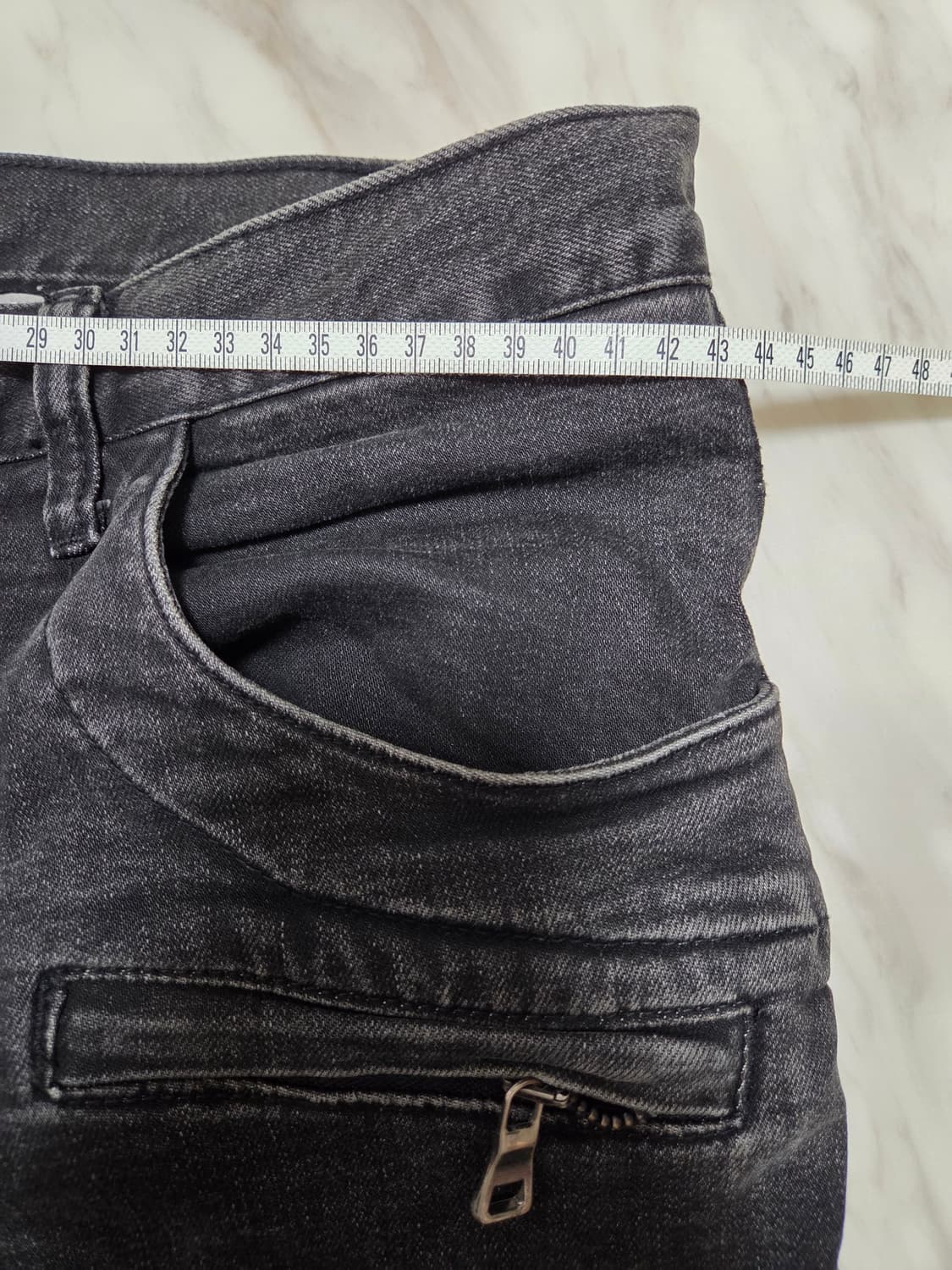 발망 블랙 바이커 데님팬츠 상품이미지7