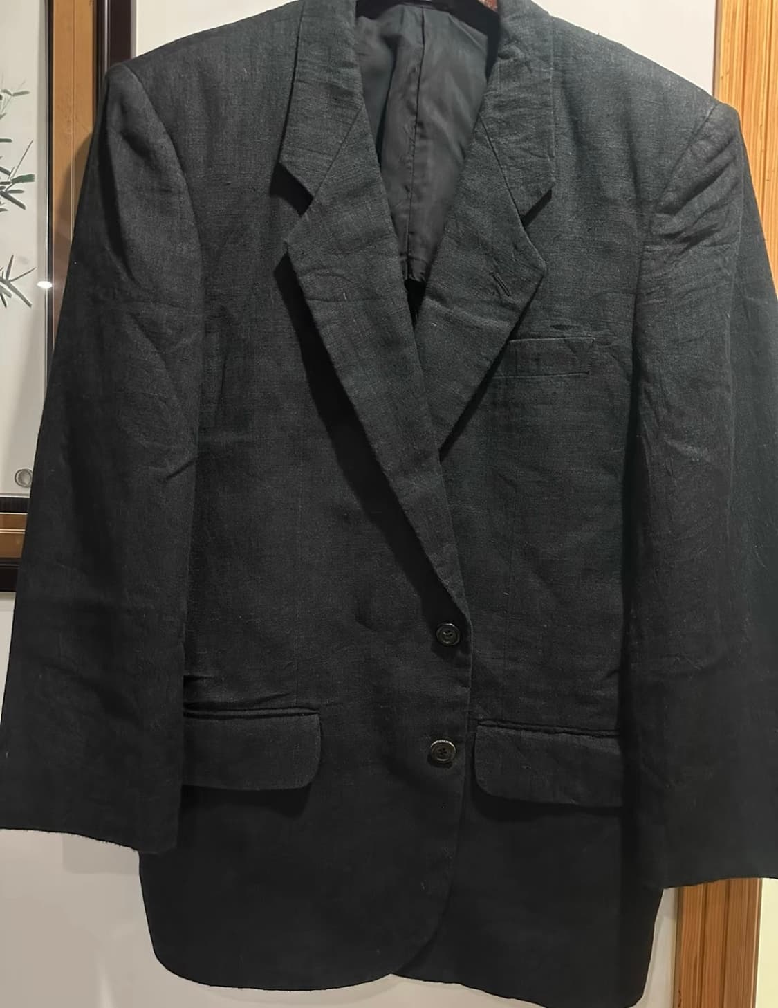 00s 꼼데가르송 블랙 린넨 2버튼 자켓 상품이미지1