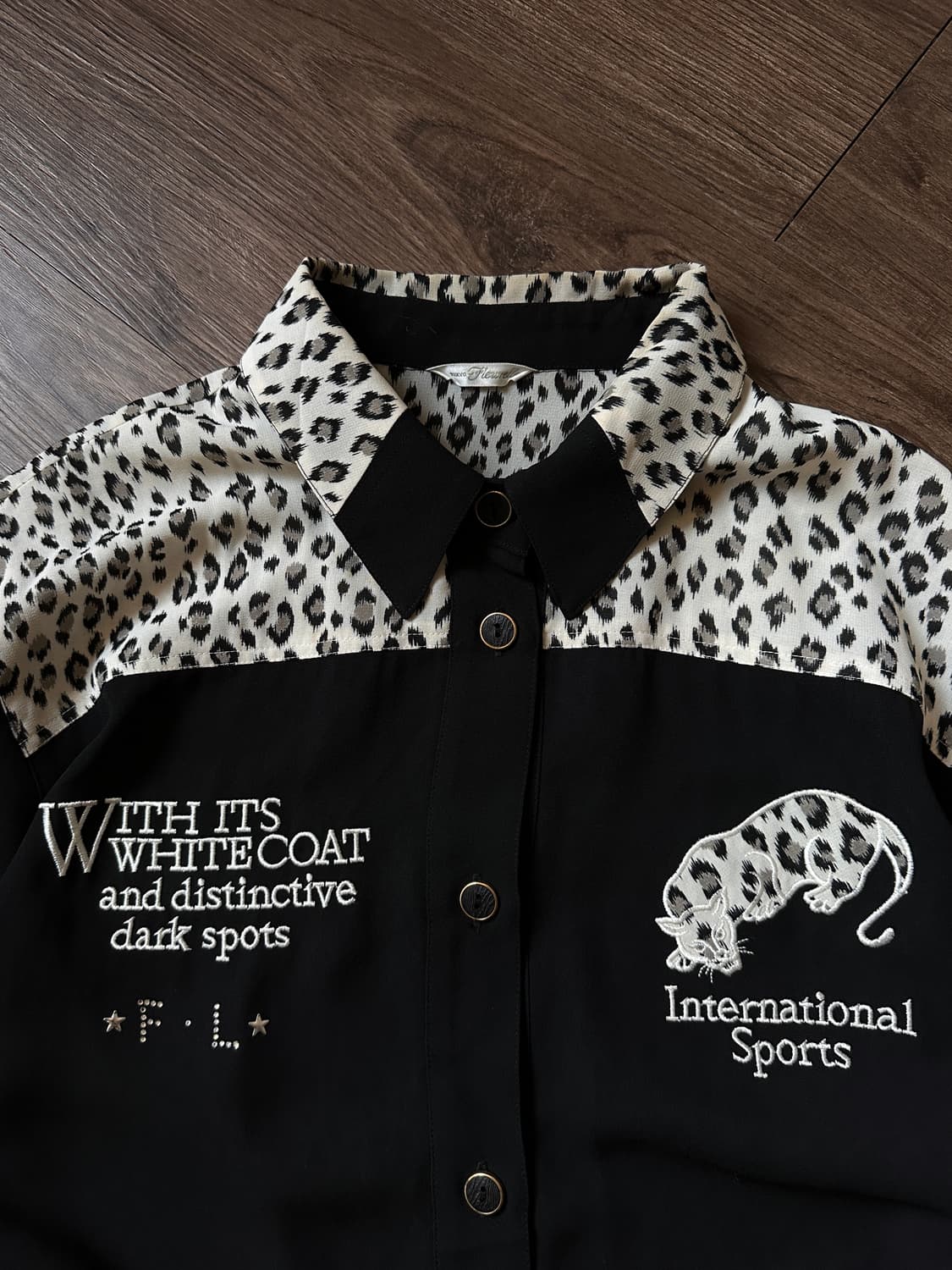 블랙 & 화이트 레오파드 하프 셔츠 상품이미지7