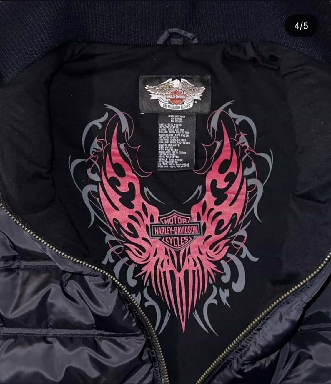 (희귀매물) 90s 할리 데이비슨 대장 패딩조끼 상품이미지2