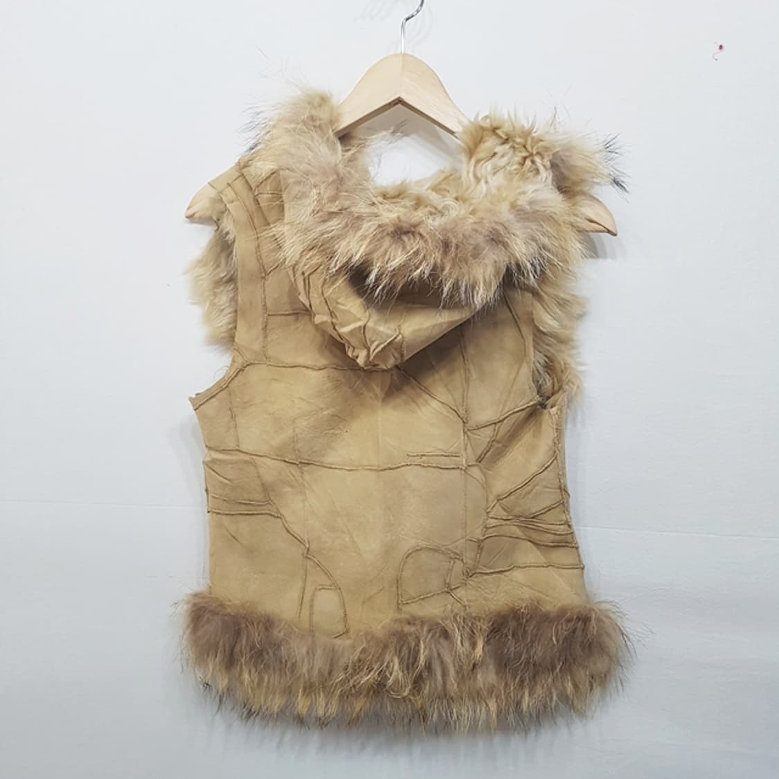 Ji. maxx 무스탕 라쿤 퍼 후드 조끼 상품이미지4