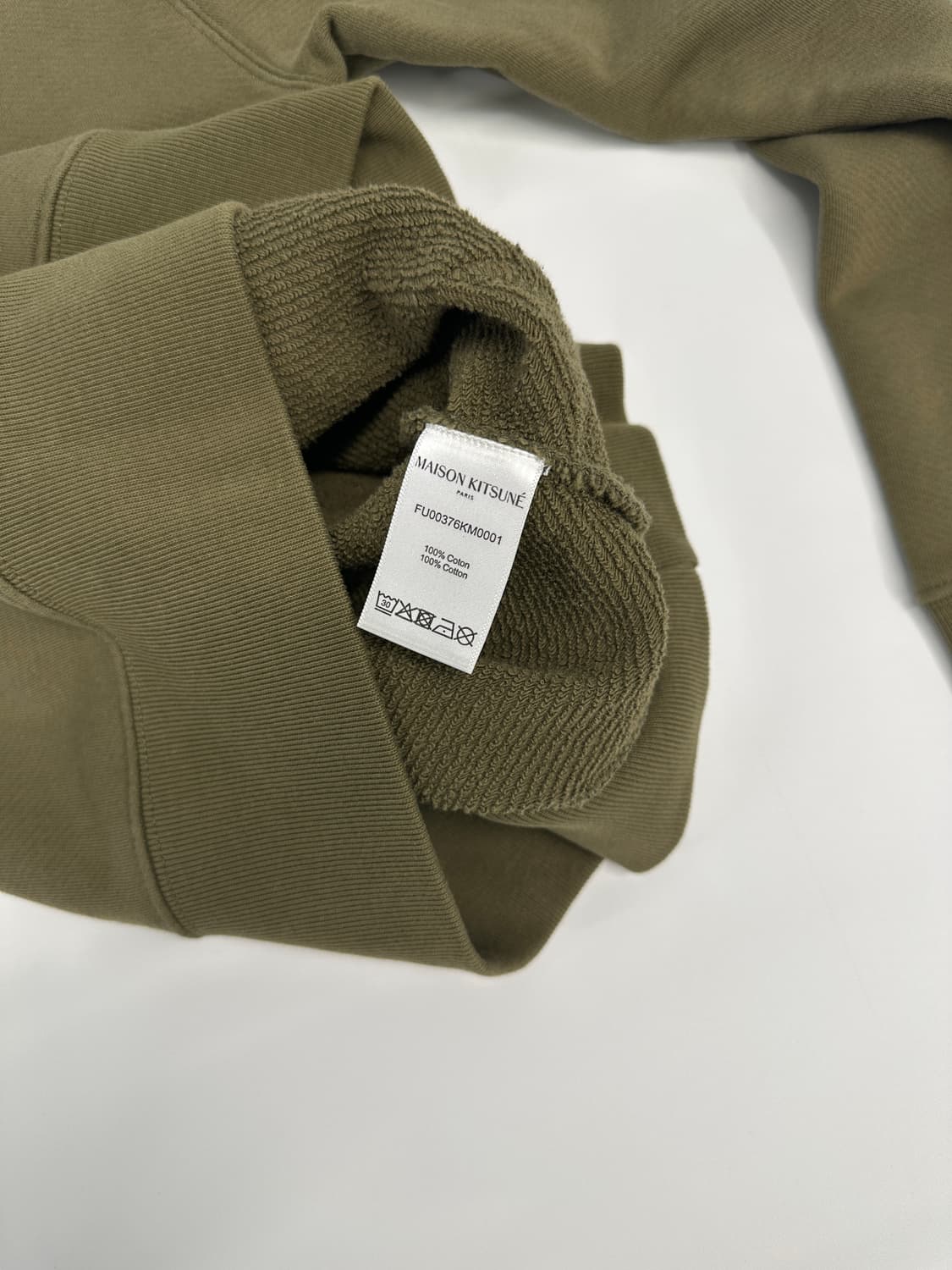 메종키츠네 더블폭스 후드 카키 s 상품이미지5