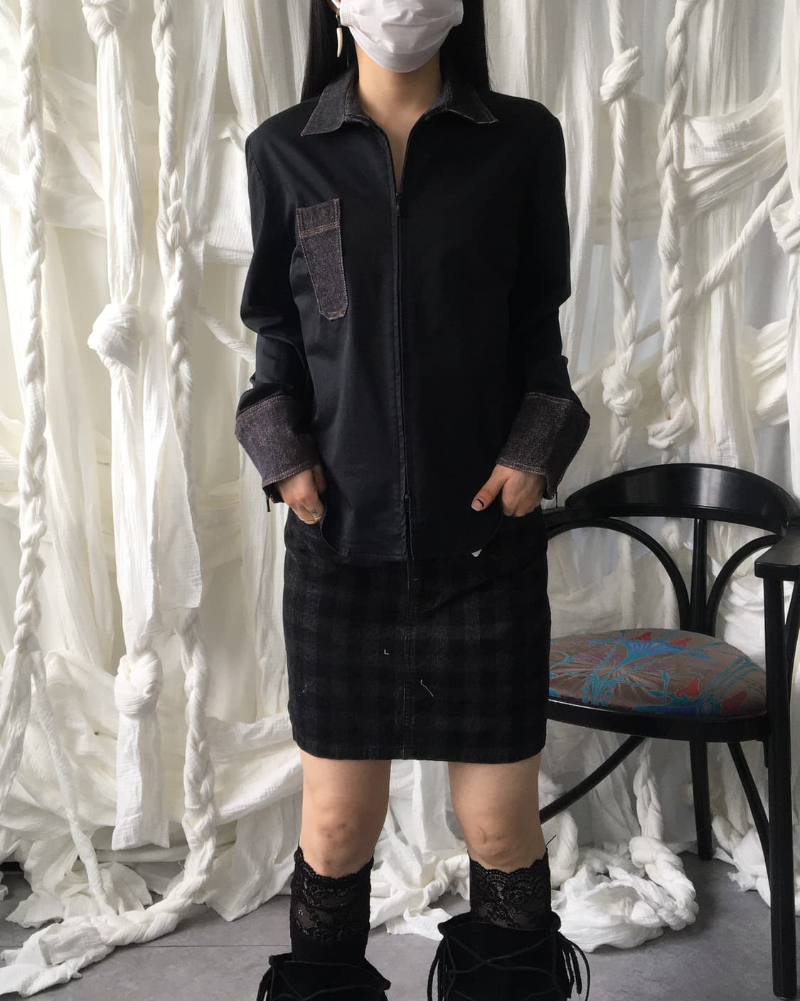 Collar point shirt zip up 상품이미지5