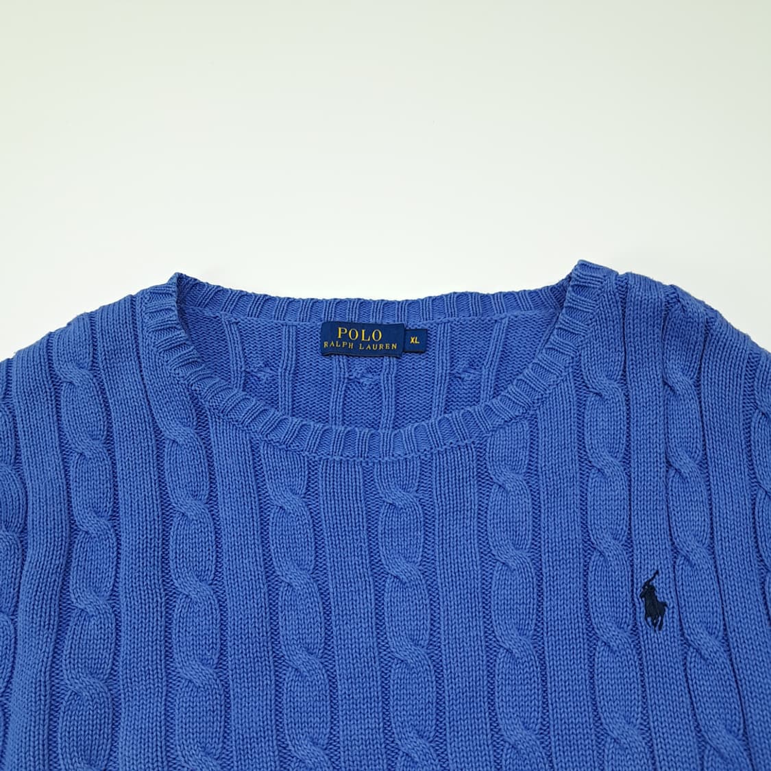 CL264 XL 폴로 코튼 케이블 블루 니트 스웨터 상품이미지2