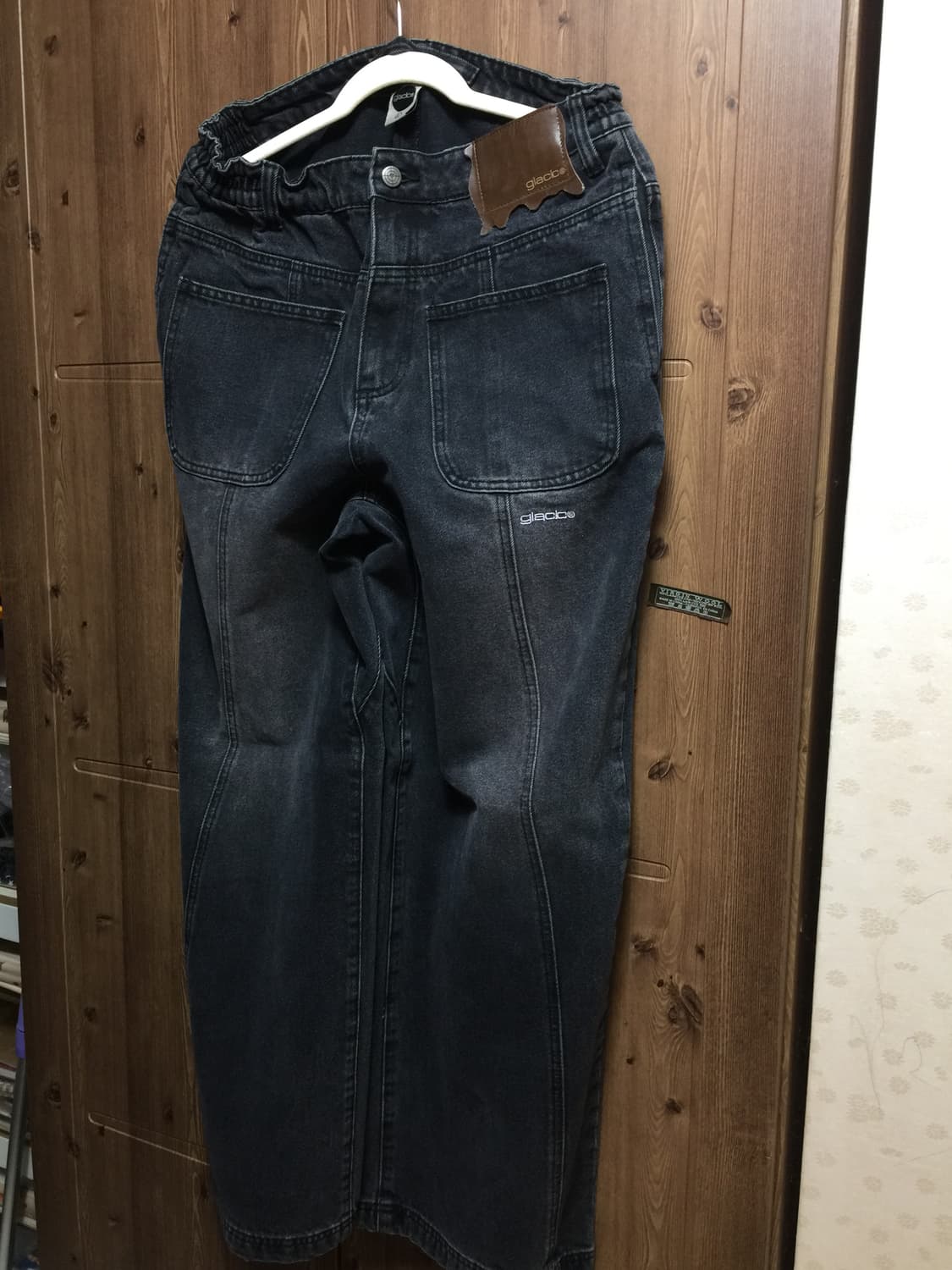 글랙 GP078 크리스 패치드 포켓 데님 팬츠 (블랙) 상품이미지1