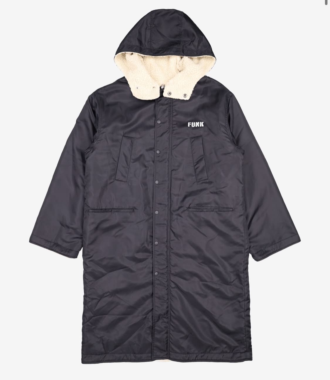 인스턴트펑크 로고 리버시블 롱 점퍼 블랙 상품이미지1