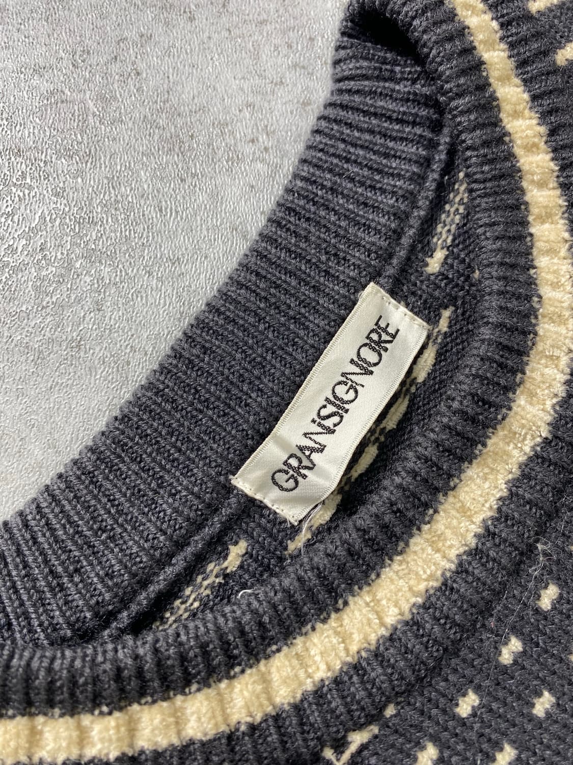 [L] 90s GRANSIGNORE 메이드 인 재팬 에스닉 울 니트 상품이미지6