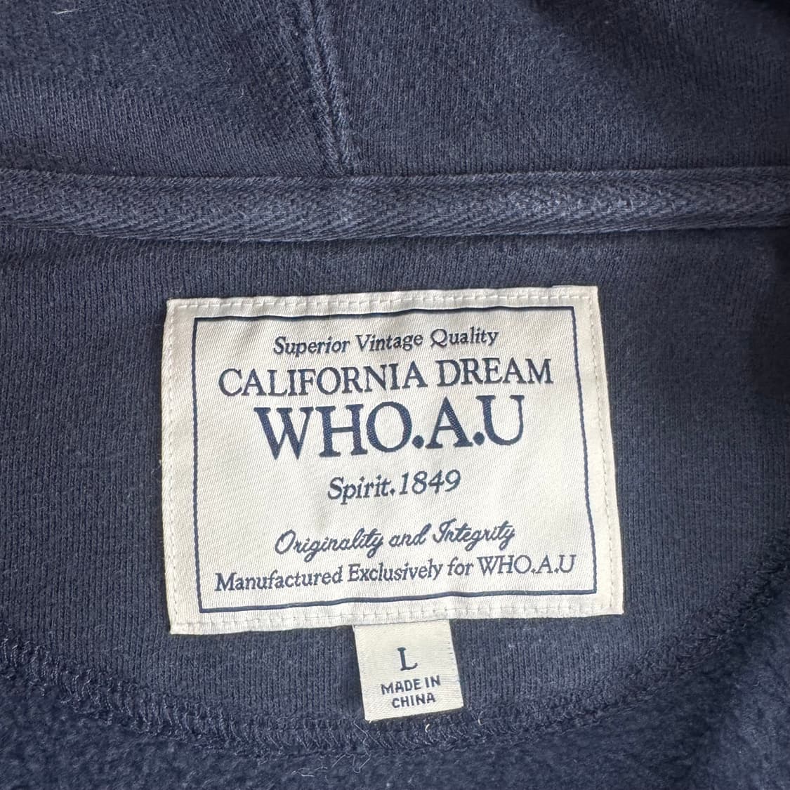 Who A U 후아유 레터링 로고 네이비 크롭 후드집업 상품이미지6