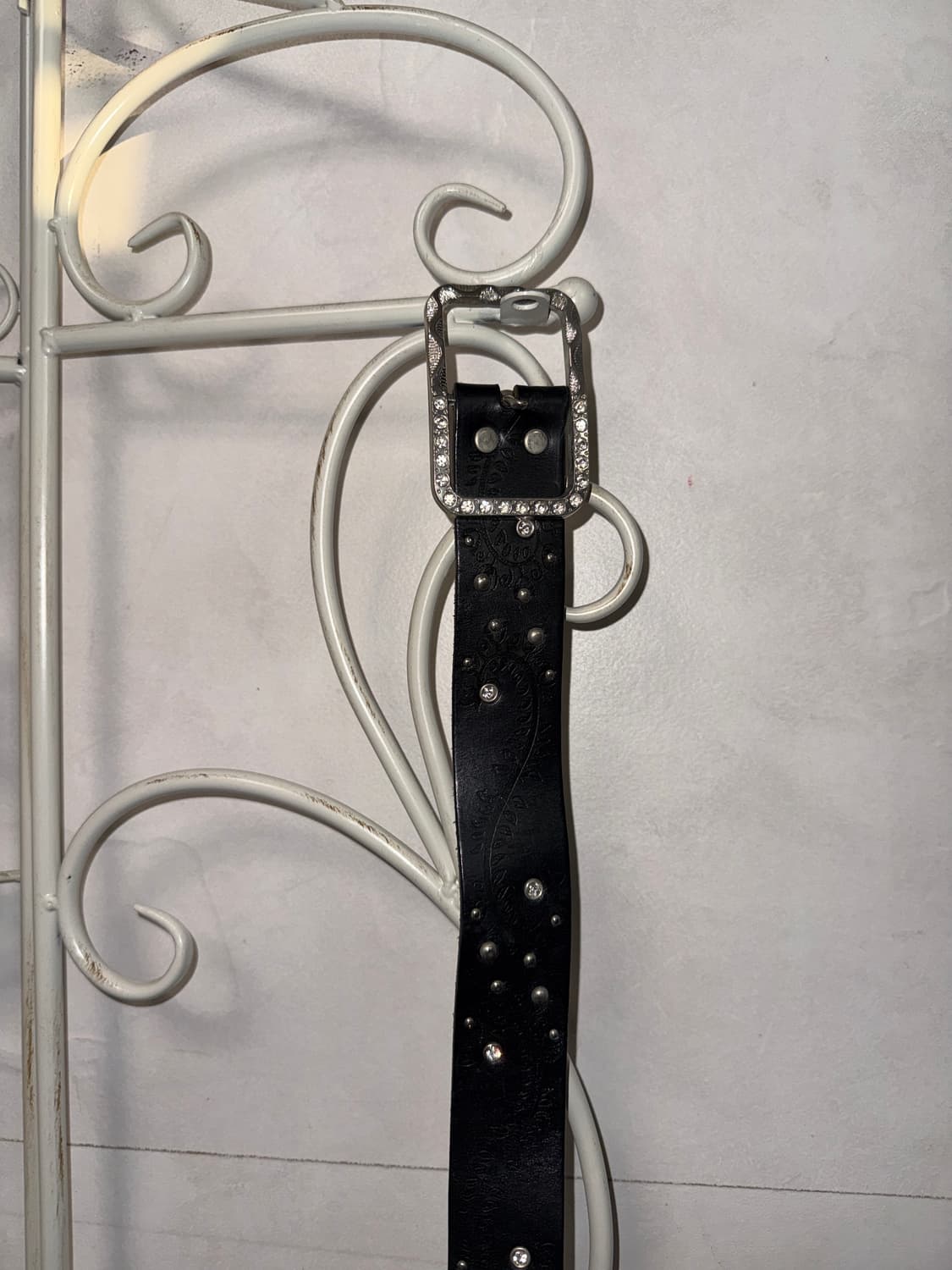 Black oriental cubic leather belt 상품이미지5