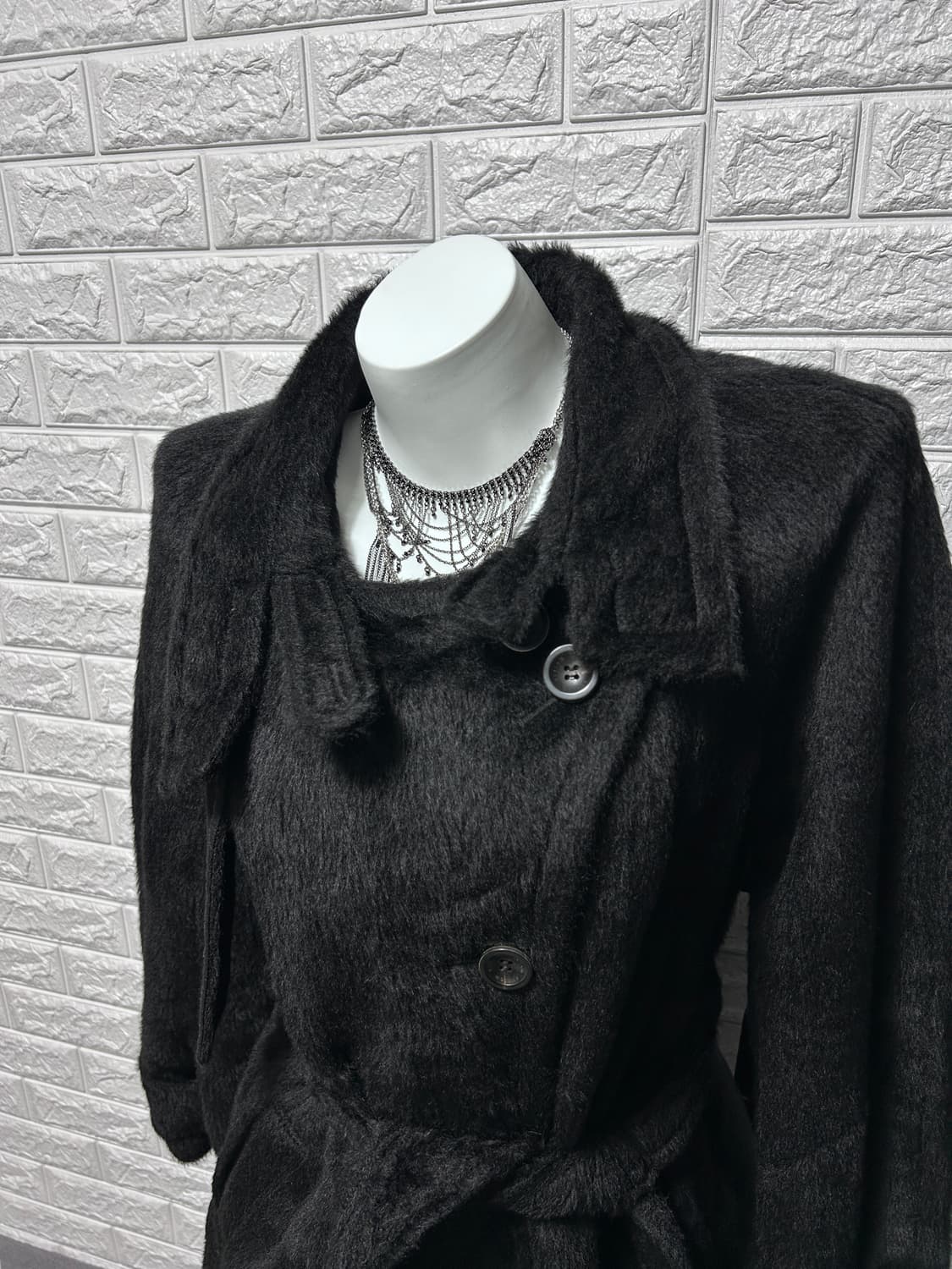 시스템 알파카 하이넥 코트 상품이미지5