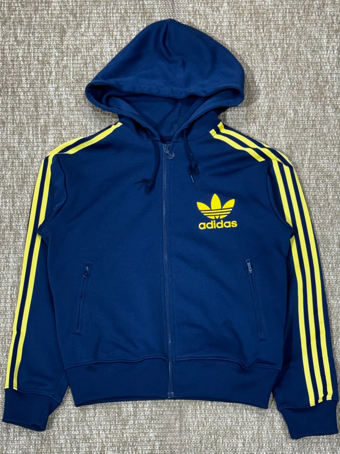 아디다스 네이비 옐로우 후드집업 상품이미지1