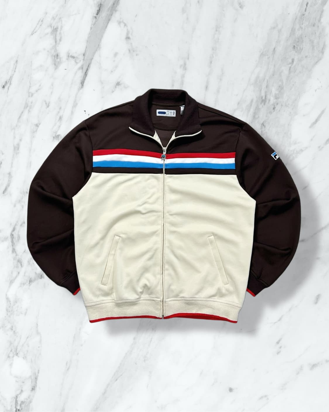 휠라 브라운 베이지 트레이닝 트랙탑 져지 상품이미지1