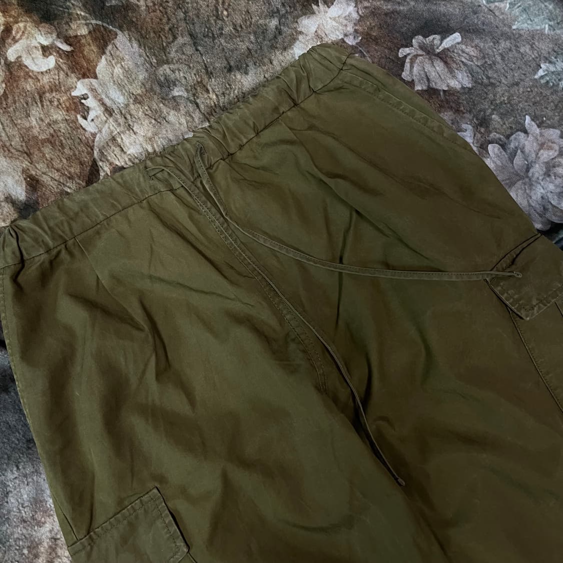 일본 빈티지 지유 밴딩 카키포켓팬츠 L 상품이미지2