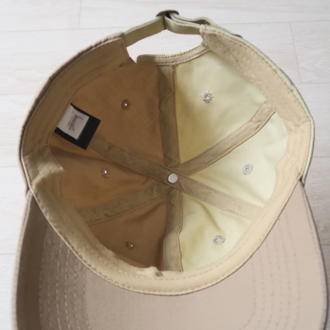 빈티지 스투시 카키 투 톤 캡 모자 상품이미지3