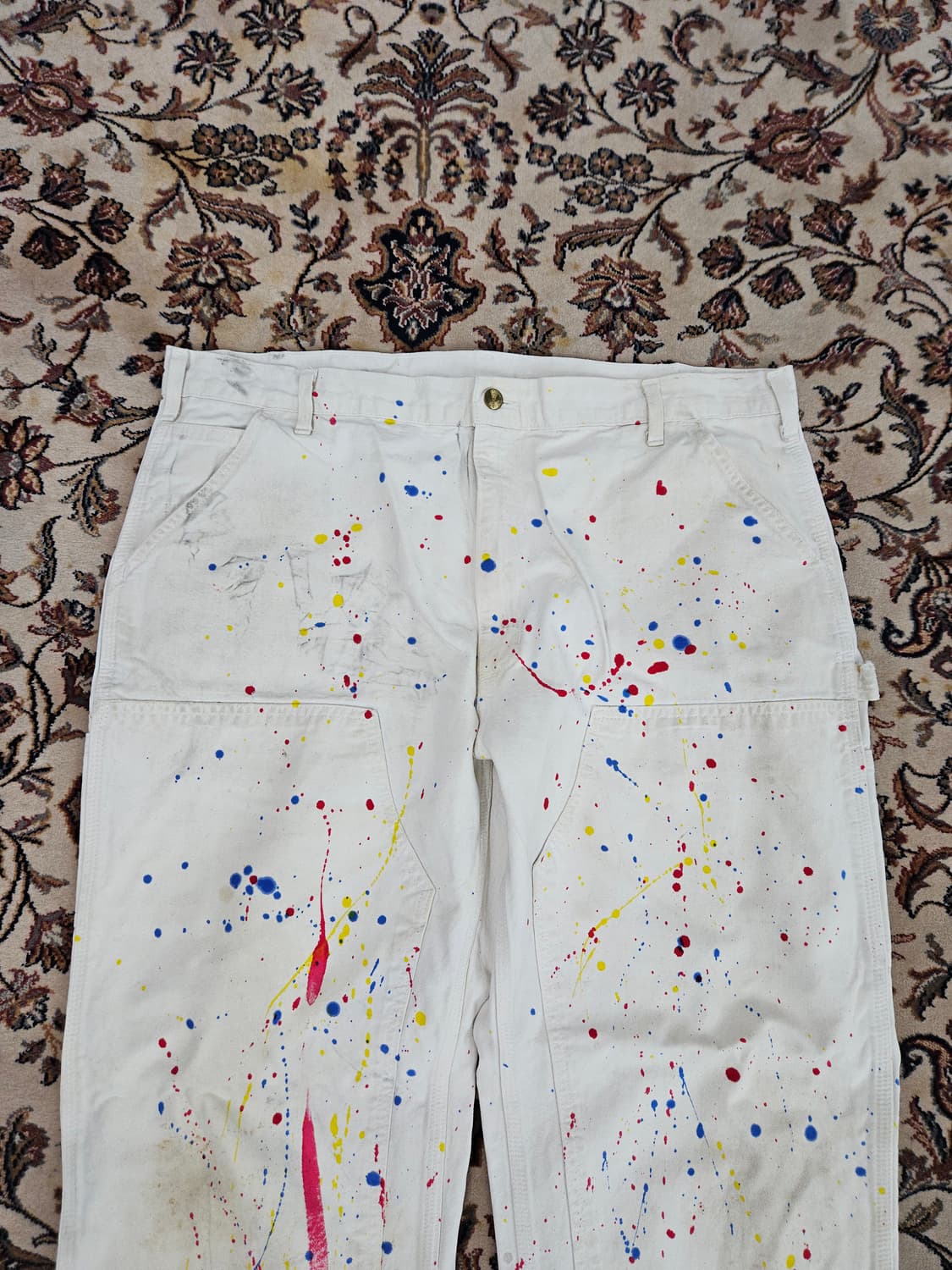 칼하트 더블니 팬츠 페인팅 데미지 크림 40x30 상품이미지2