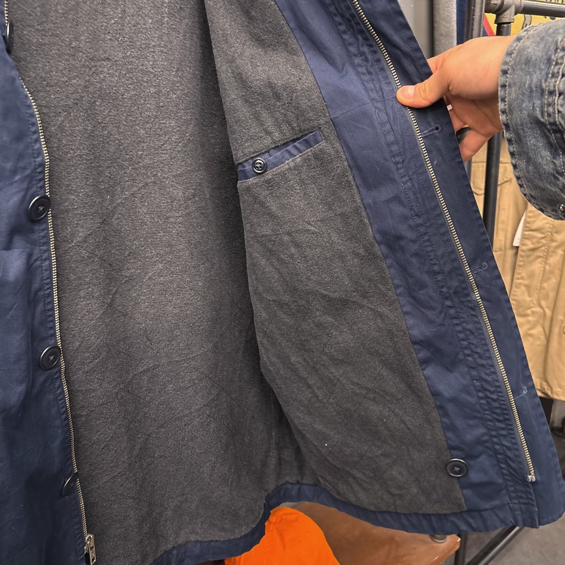 90s 폴로 랄프로렌 코튼워시드 미니멀 데크자켓 플리스 안감 N970 상품이미지8