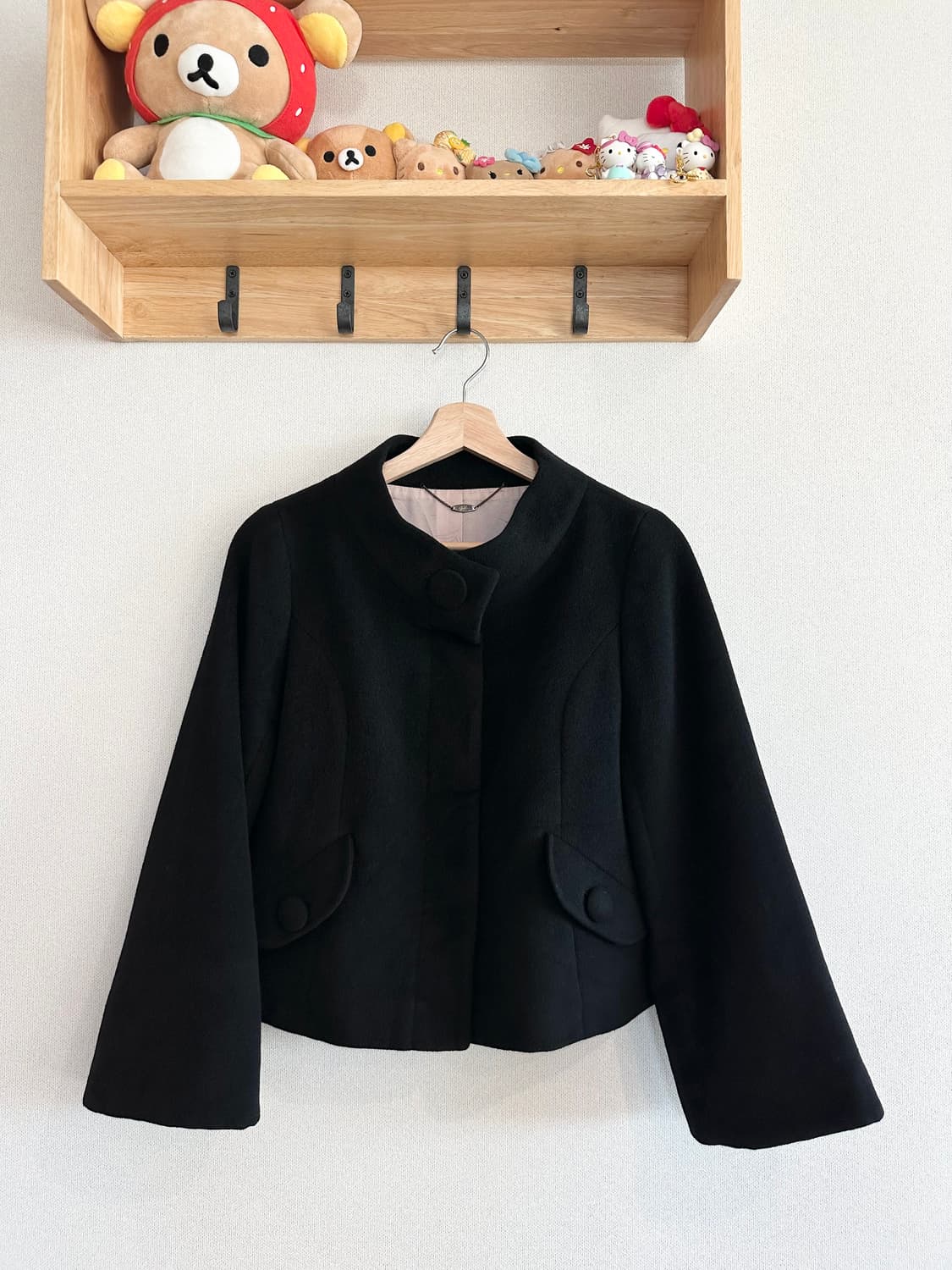 jpn ef-de 울 앙고라 혼방 블랙 숏자켓 일본맛숏코트 갸루 괴짜 상품이미지1