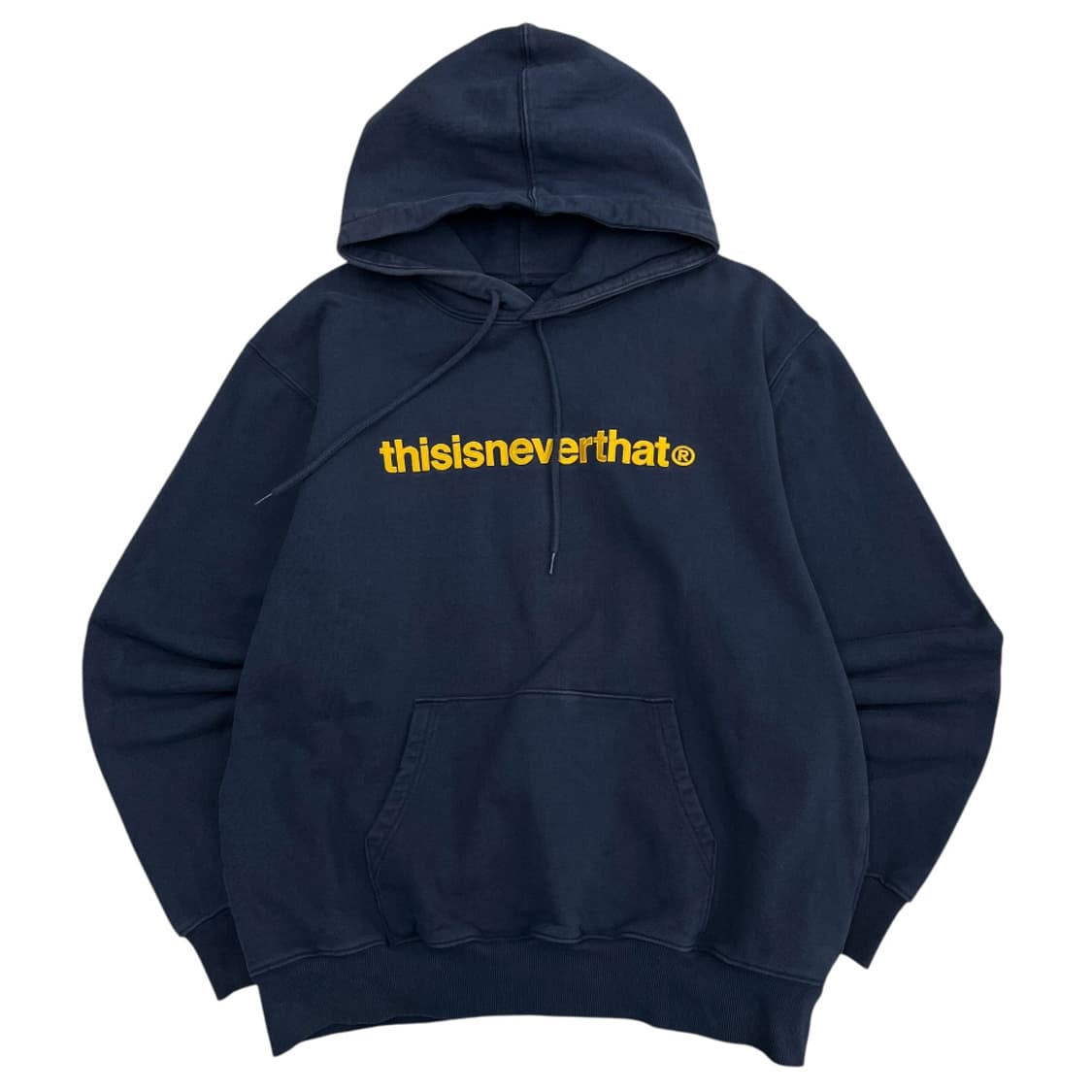 디스이즈네버댓 옐로우 로고 네이비 후드 XL 상품이미지2