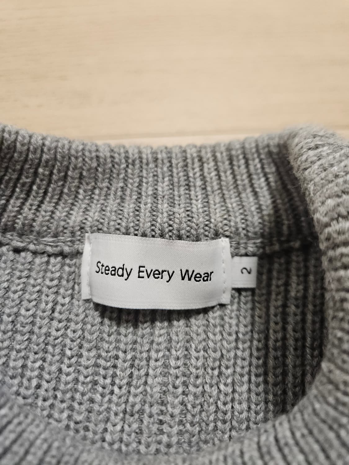 스테디에브리웨어 / 코튼 피셔맨 니트 멜란지 그레이 / 2 상품이미지3