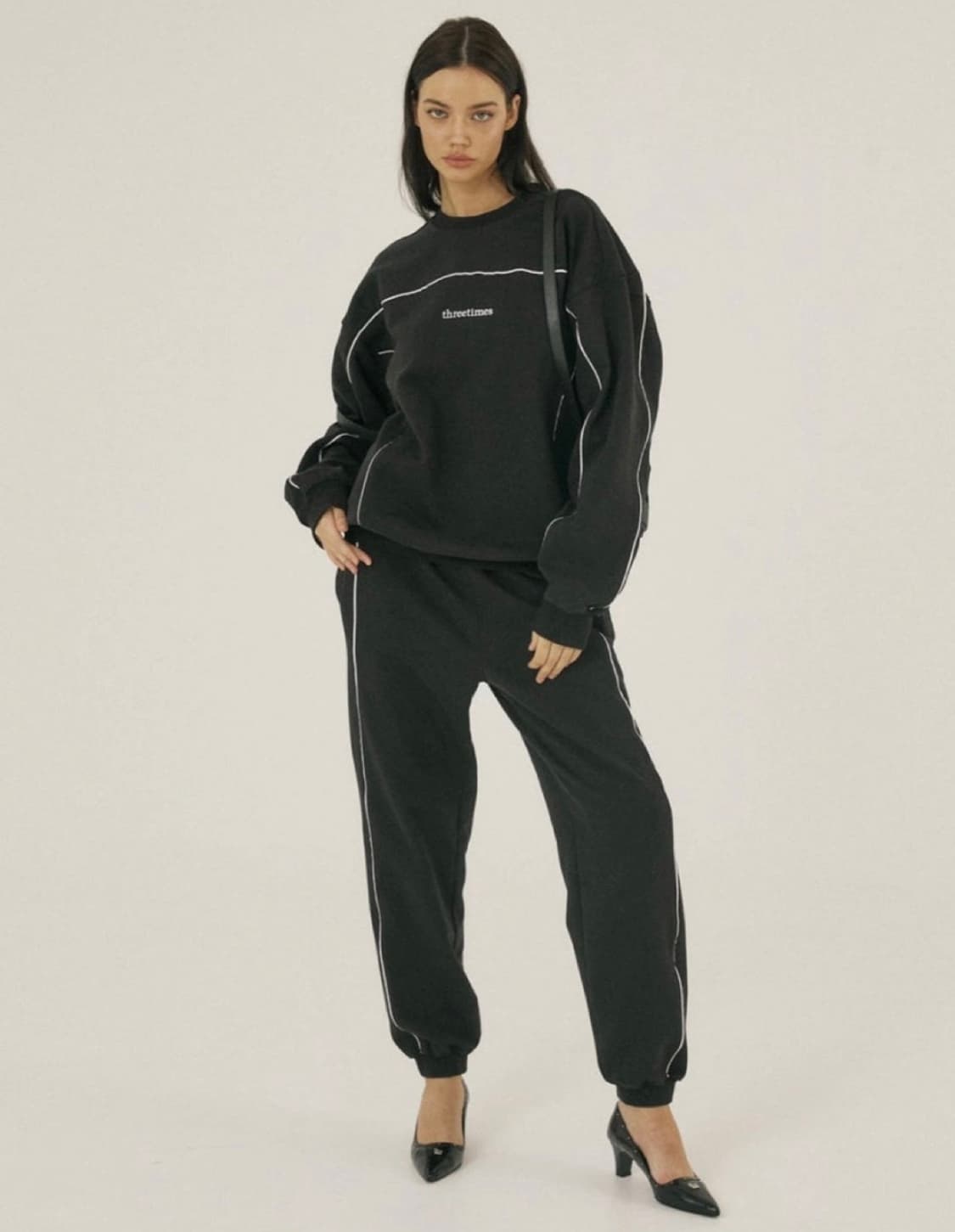 쓰리타임즈 파이핑 맨투맨  상품이미지1