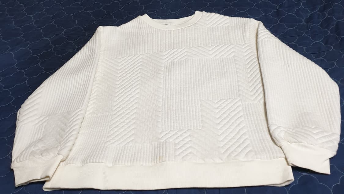 자라 엠보싱 긴팔 맨투맨 크림 (S) 상품이미지1