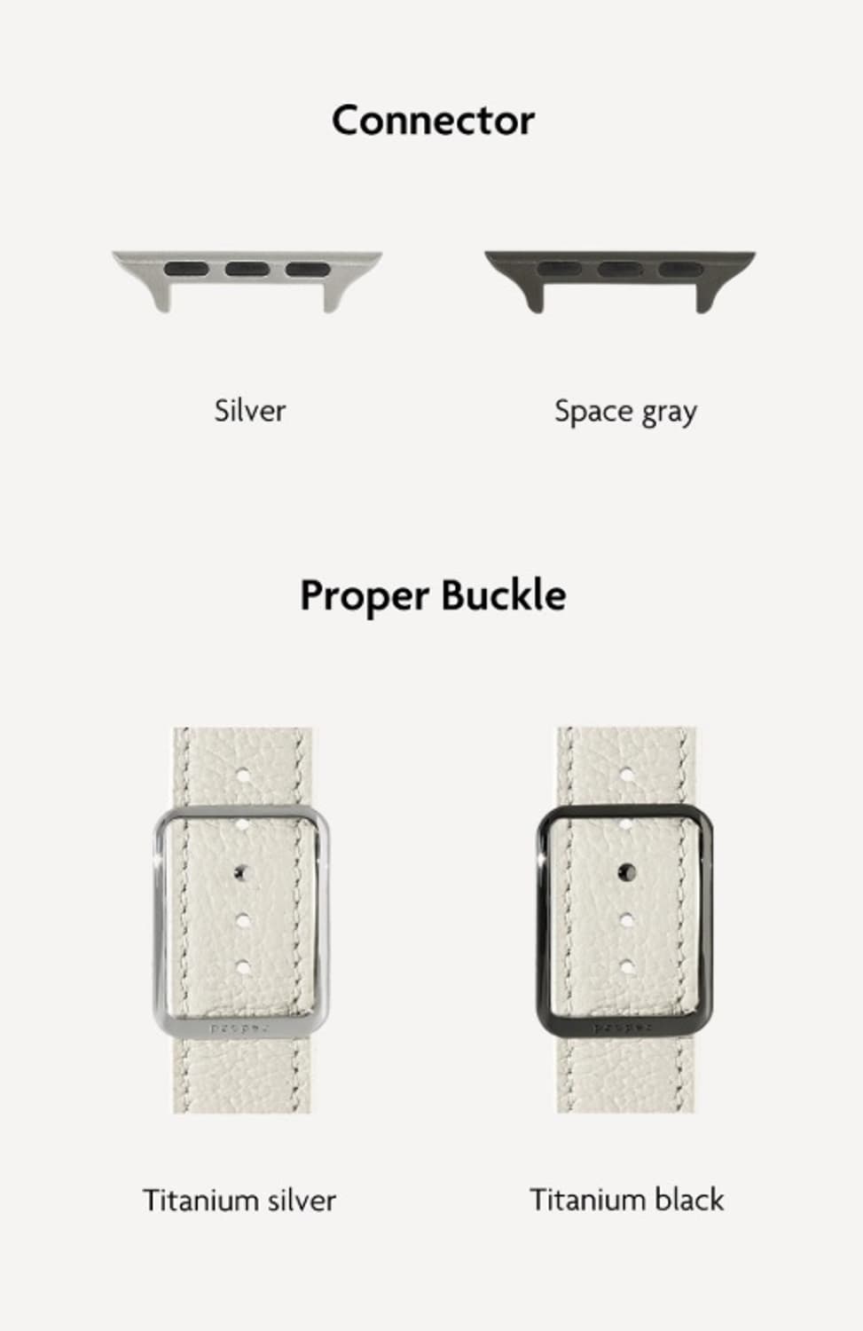 [프로퍼빌롱잉즈] 애플 워치 가죽 스트랩 (라이트 그레이 / 사이즈 1) 상품이미지5
