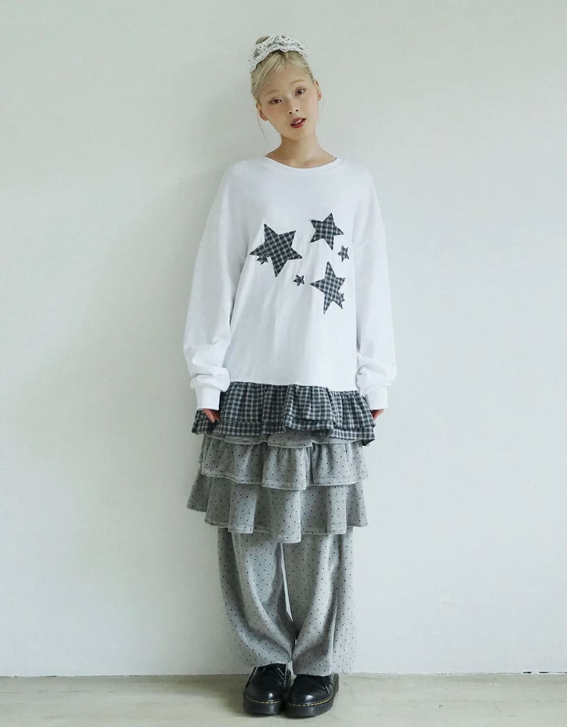 어글리쉐도우 도트 캉캉 미디 스커트 팬츠 상품이미지1