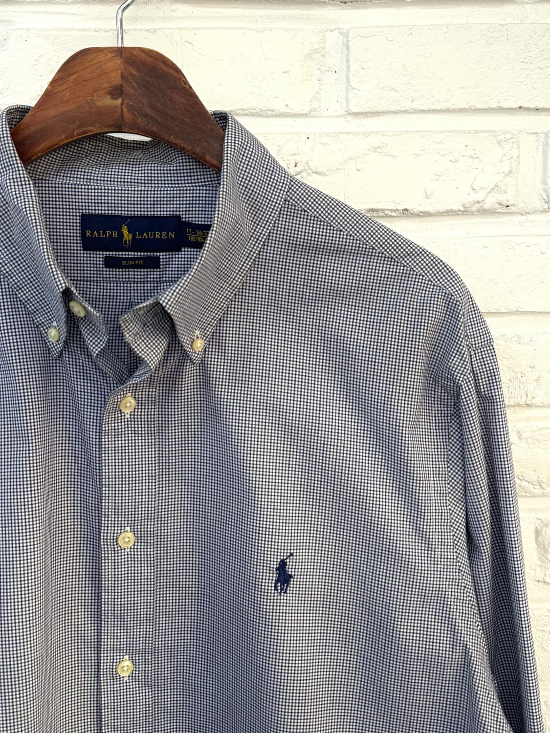 폴로 블루 체크 슬림핏 셔츠 상품이미지4