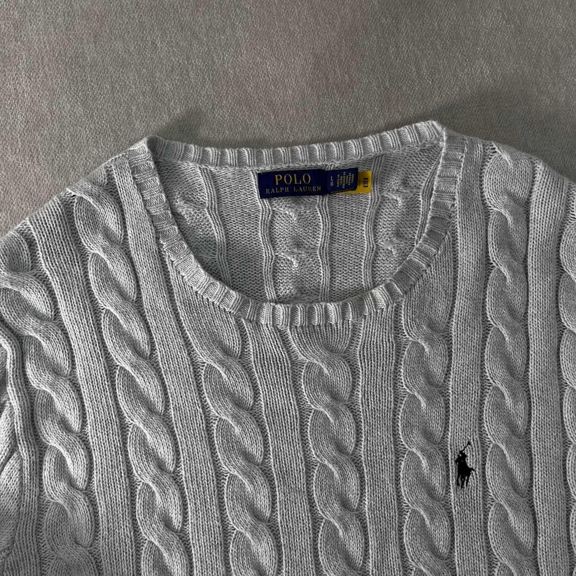 105 폴로랄프로렌 신형라벨 그레이 꽈배기 니트 상품이미지2
