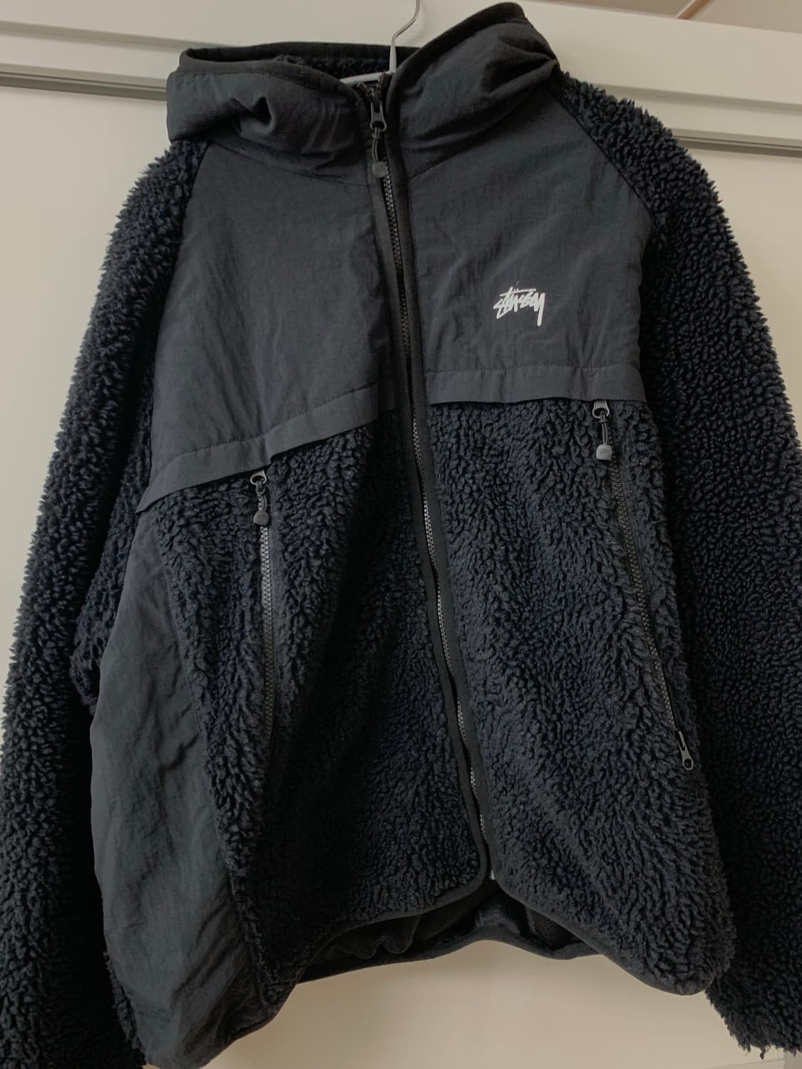 스투시 쉐르파 패널드 후드 자켓 블랙 xl 상품이미지1